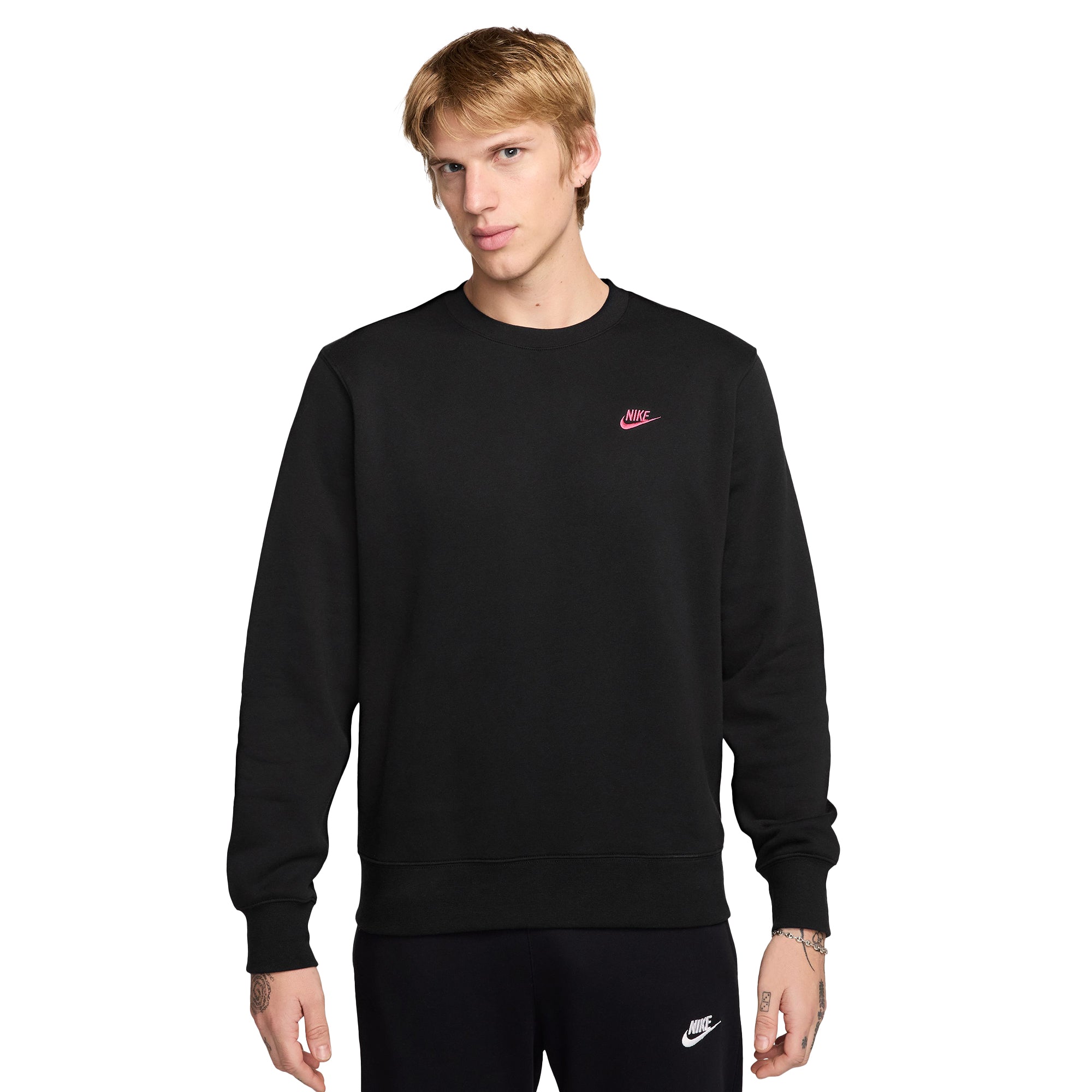 Nike Club Fleece Crew Neck Black/Pinksicle 011 FN3886 Function18