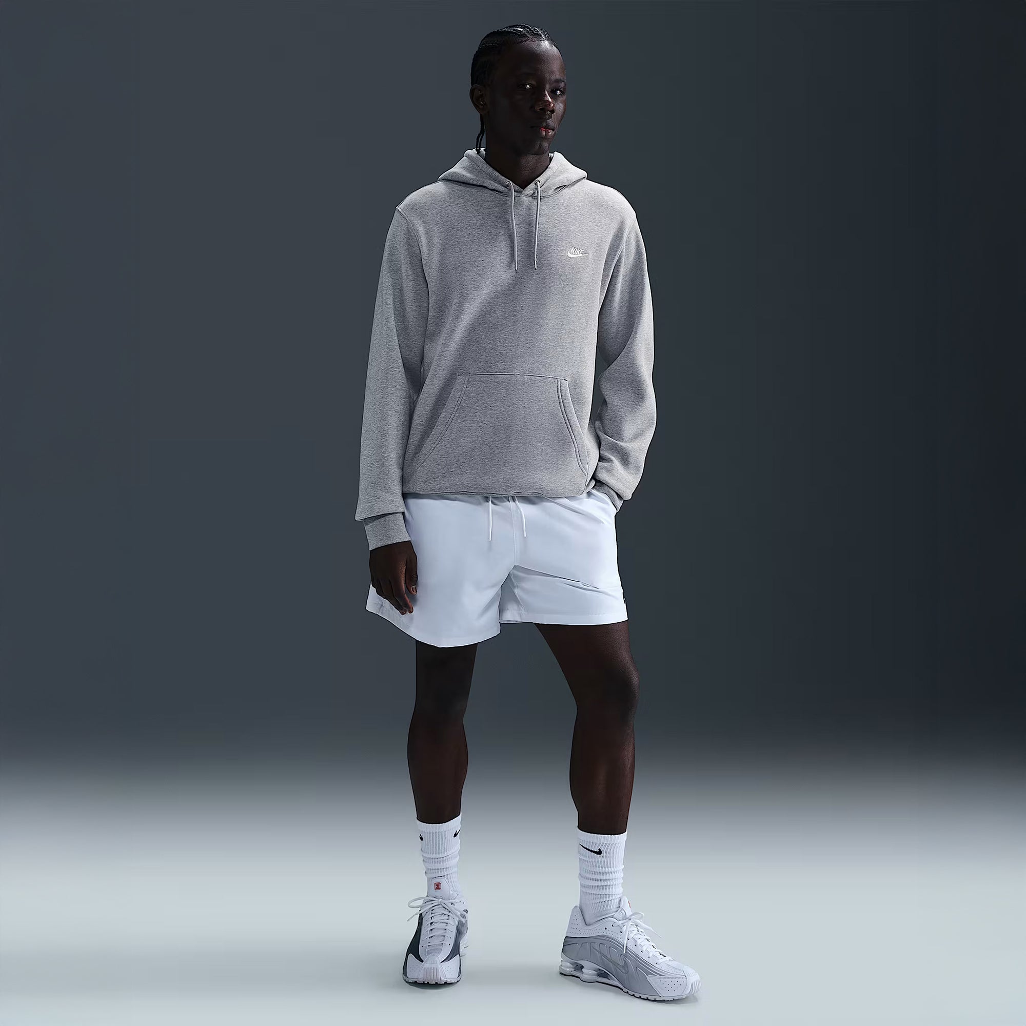 white and grey nike sweatshirt