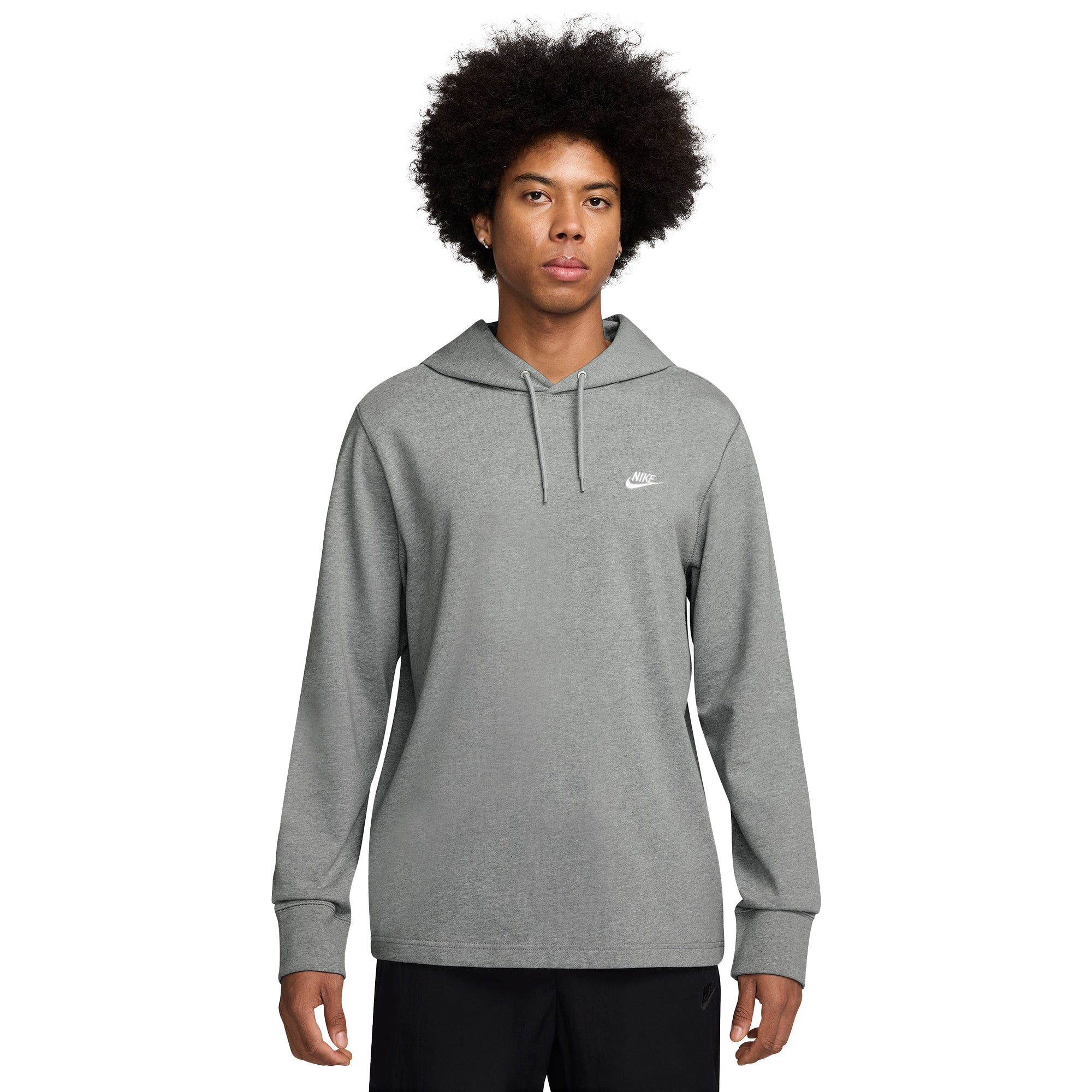 Nike Club Knit Pullover Hoodie - Dark Grey Heather 063 - HV1151