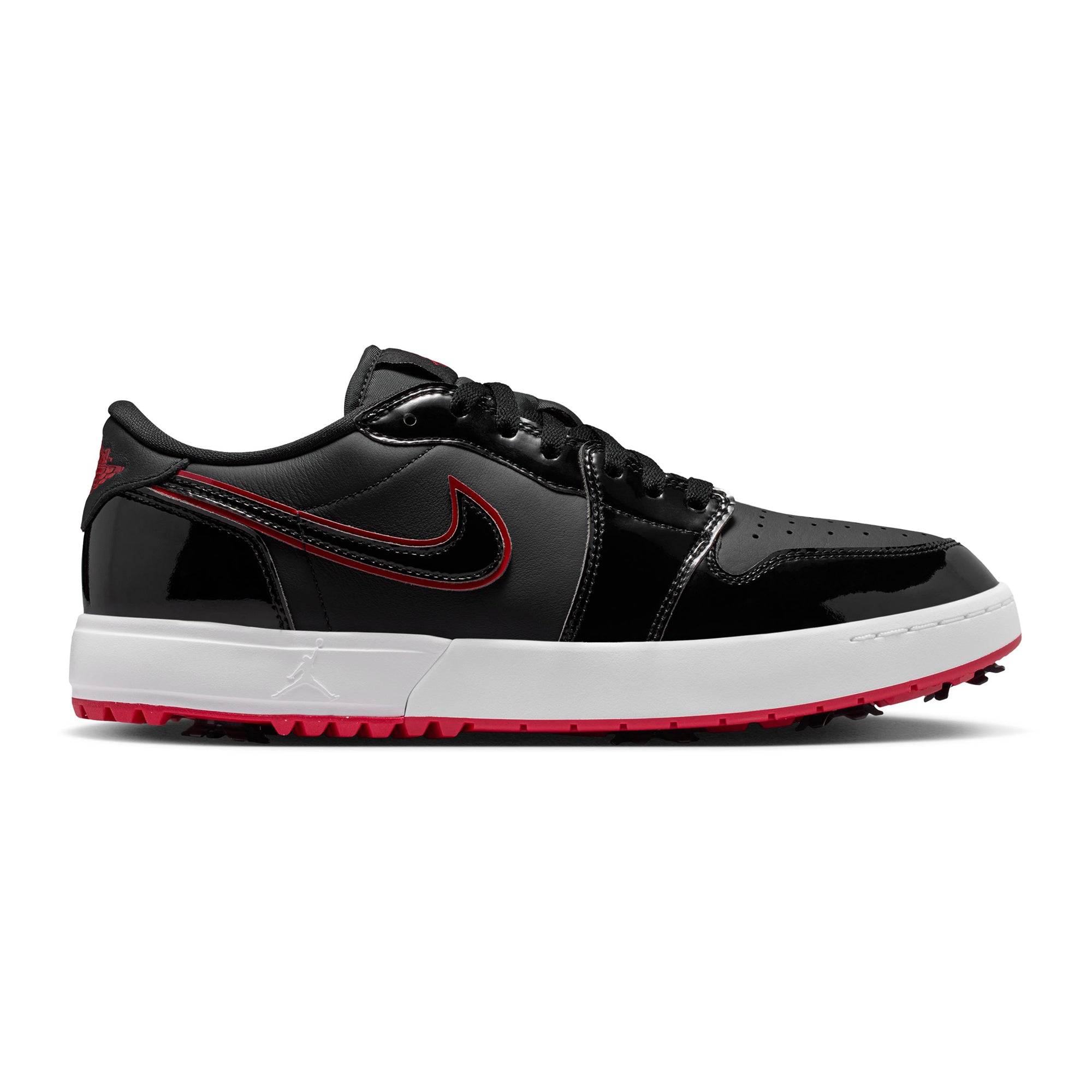 Nike Golf Air Jordan 1 Low G Spiked Shoes - Black/Varsity Red