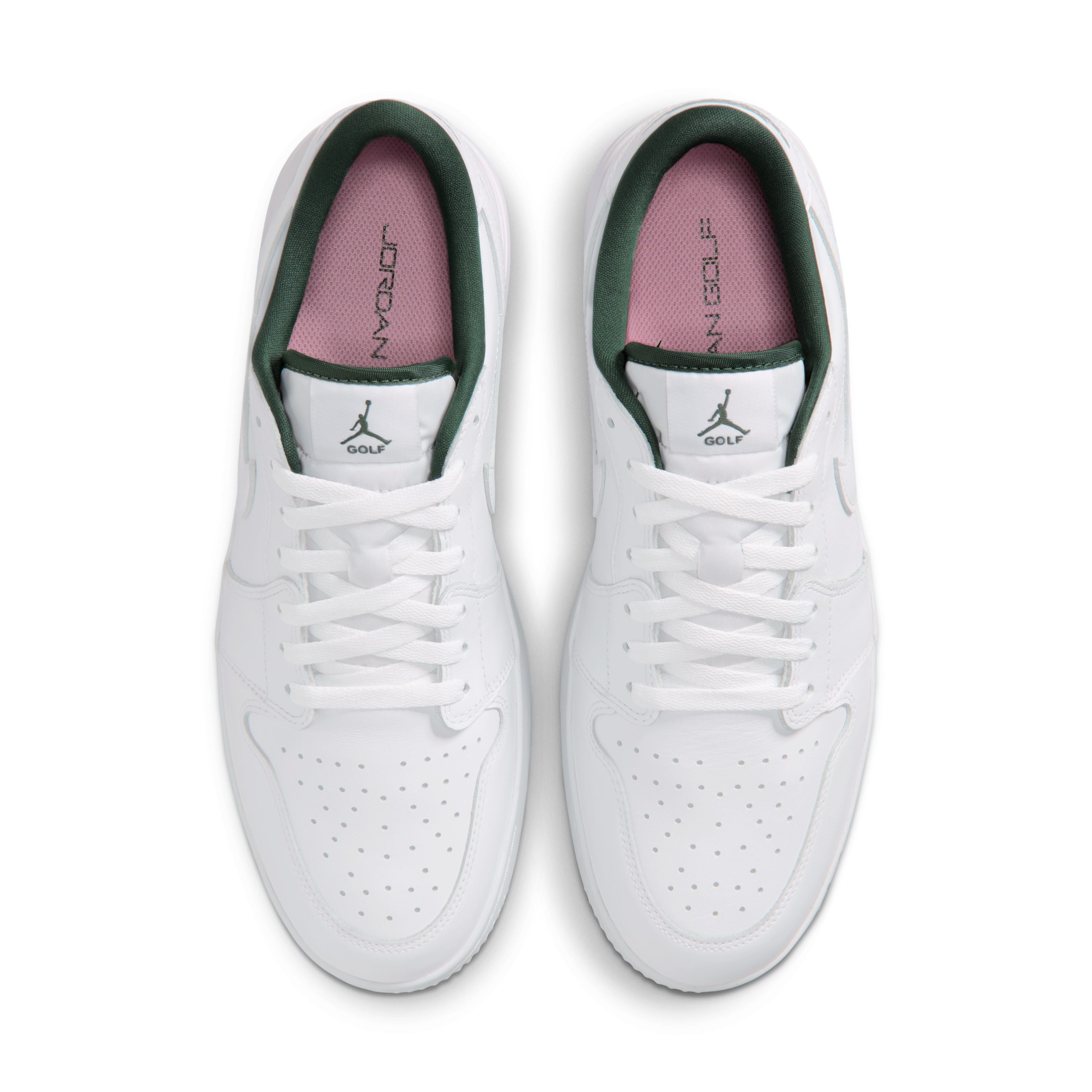 Nike Golf Air Jordan 1 Low G Spiked Shoes - White/Fir/Elemental