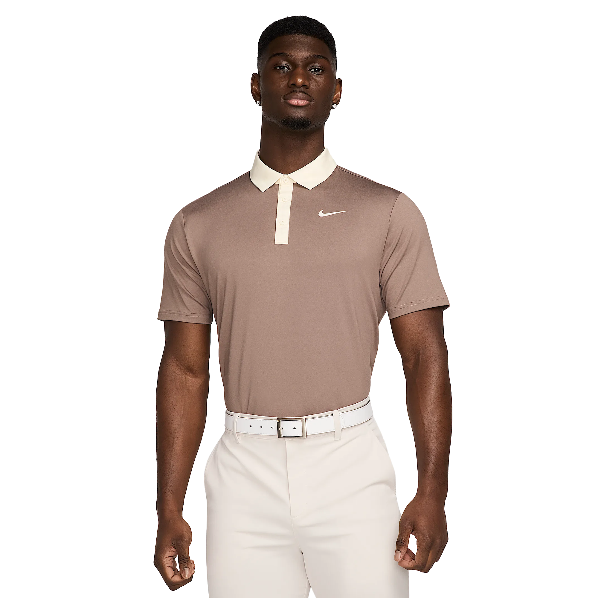 Nike Golf Dri-Fit Tour Contrast Shirt Mink Brown/Pale Ivory 233