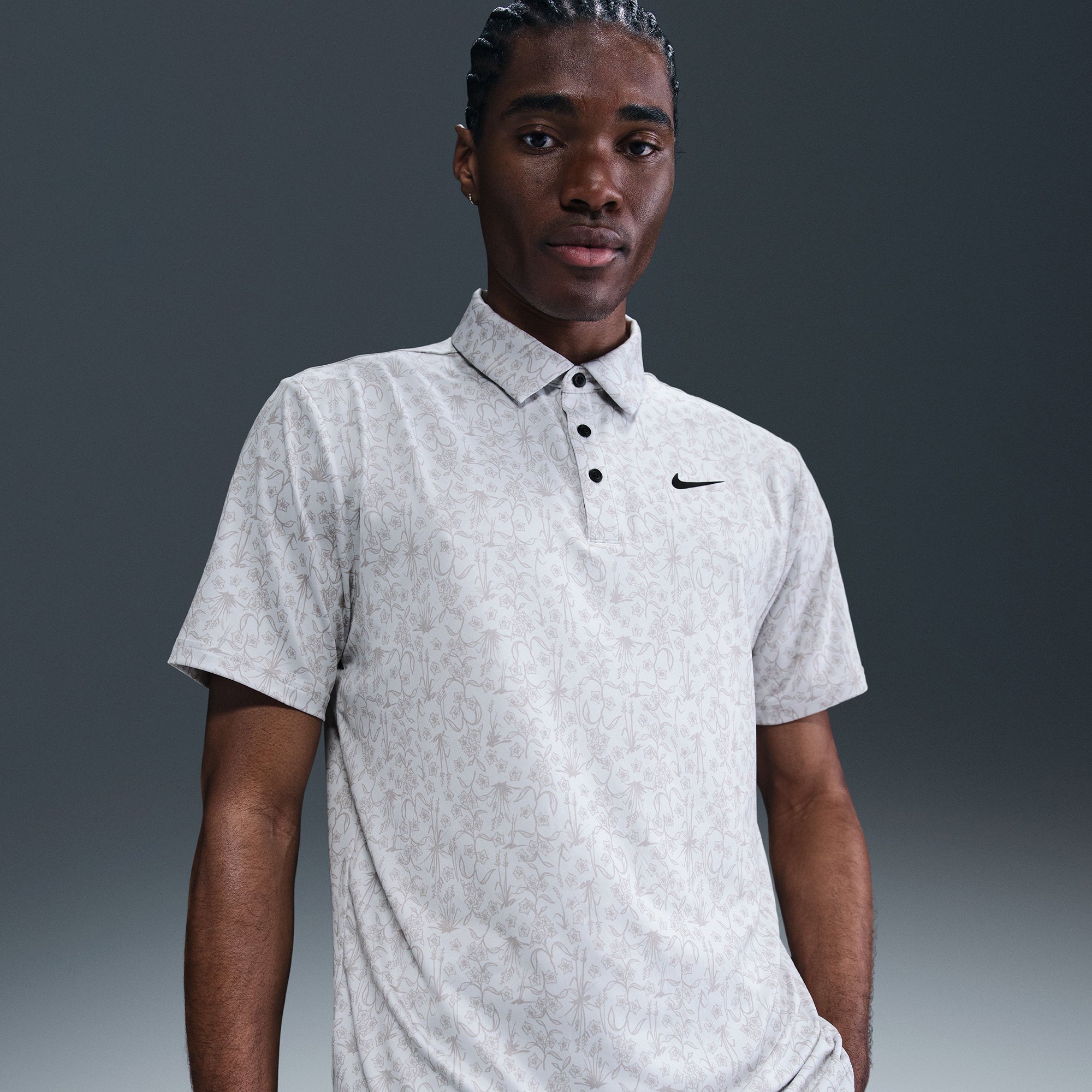 Nike Golf Dri-Fit Tour POA Print Shirt Photon Dust 025 HM5794
