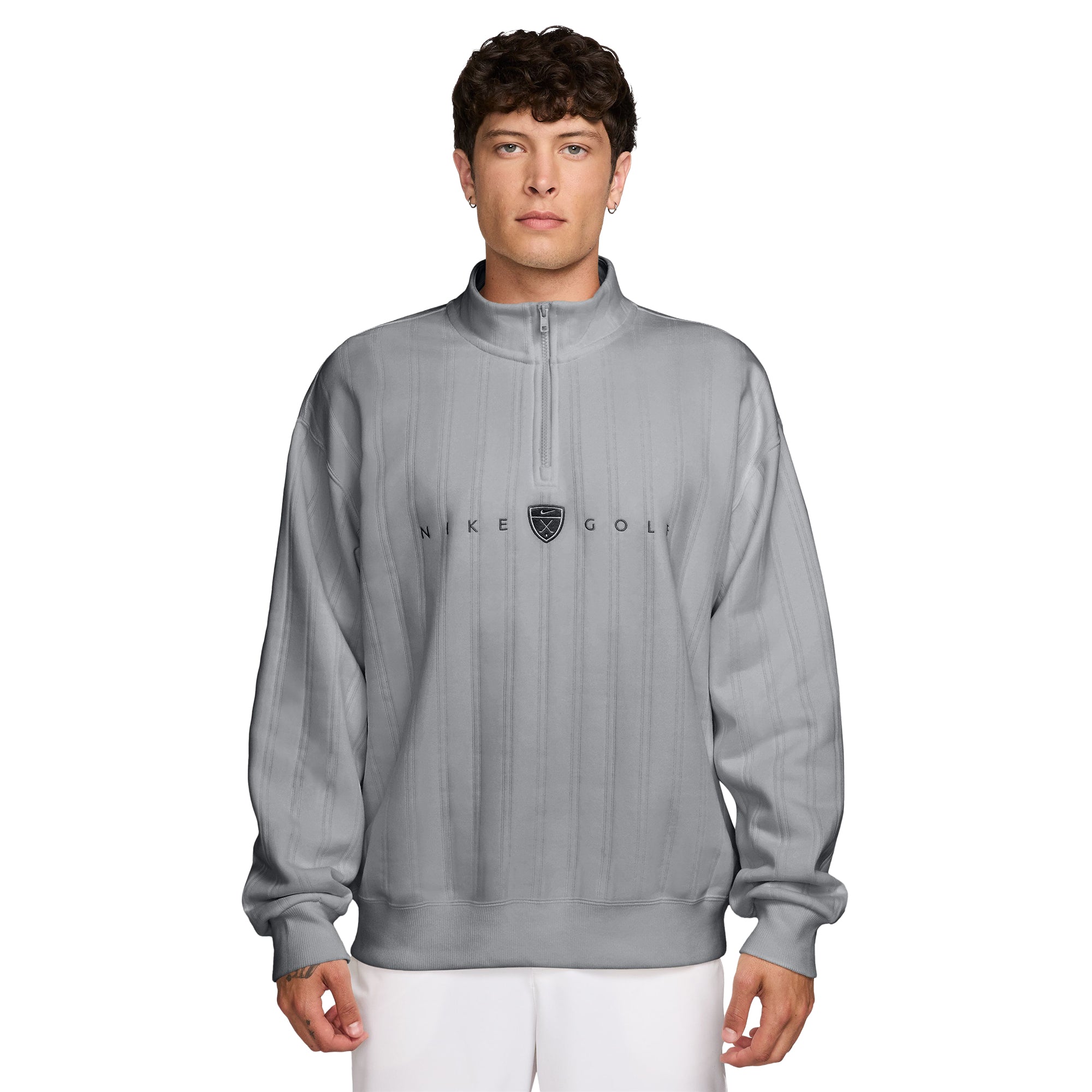 Nike Golf Course Conditions ジャケット グレー Nike Golf Fairway Fresh Half Zip - Wolf Grey/Black 012 - II0770