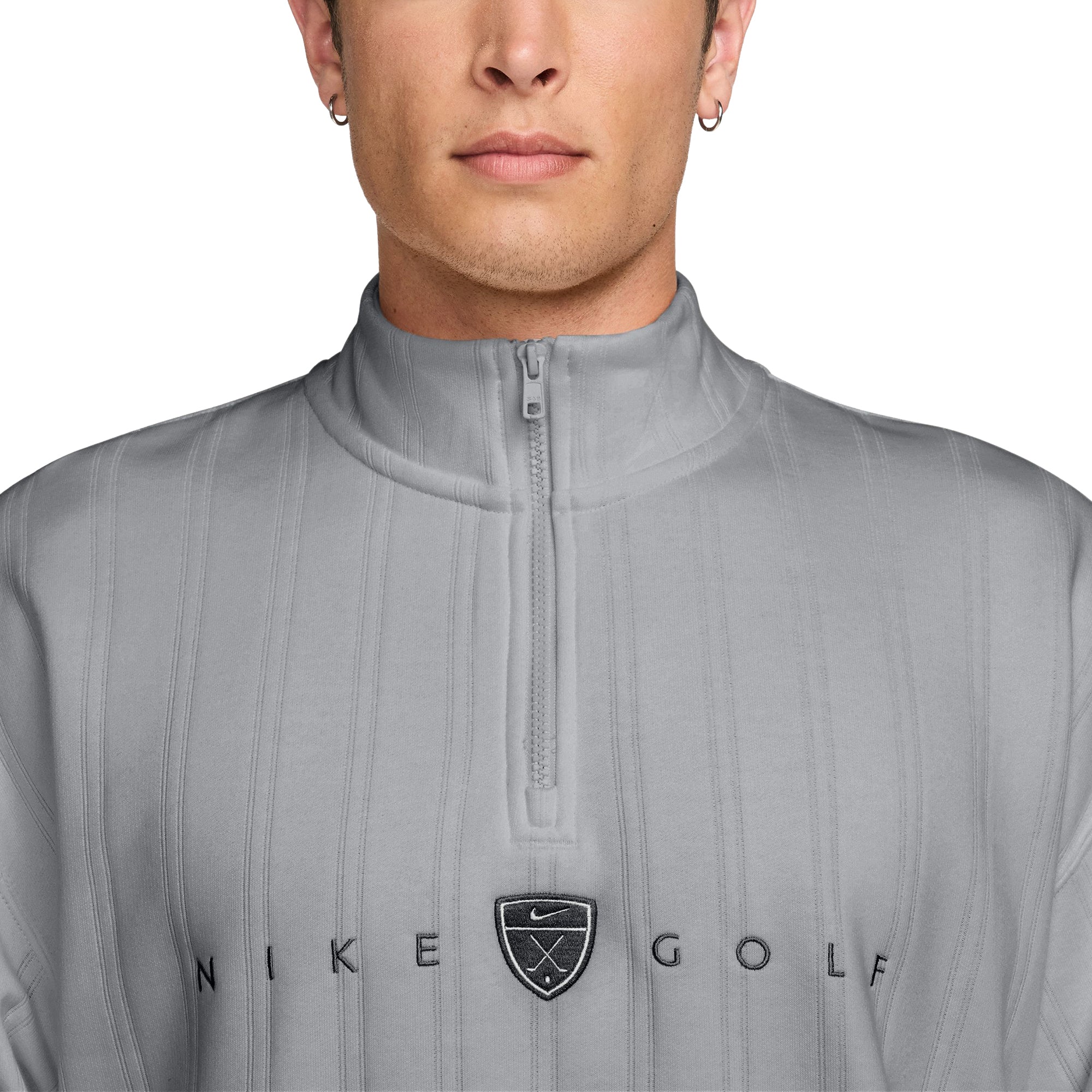 Nike Golf Course Conditions ジャケット グレー Nike Golf Fairway Fresh Half Zip - Wolf Grey/Black 012 - II0770