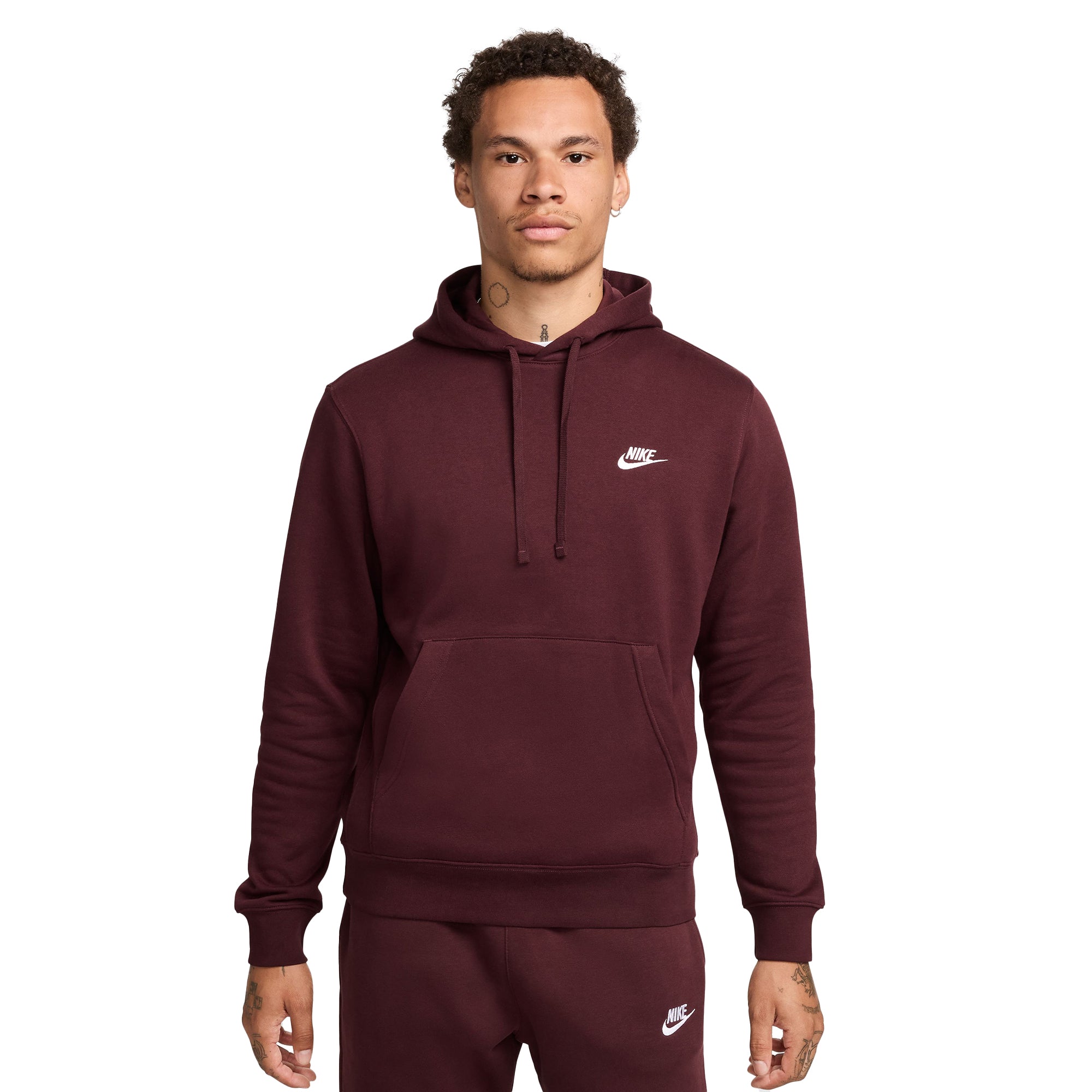 nike club burgundy hoodie