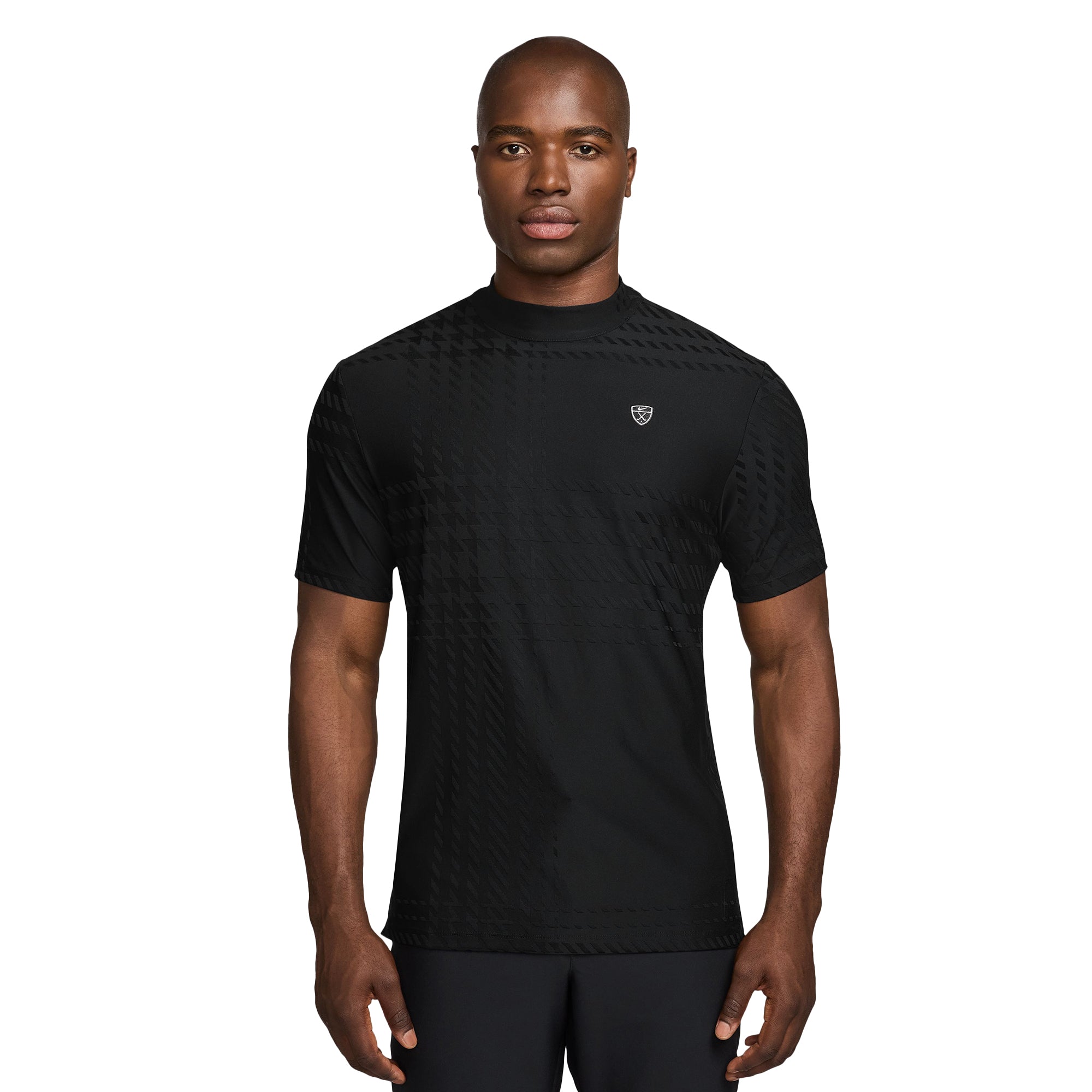 Nike Golf Tartan Mock Neck Shirt - Black 010 - II0784-010 - Function18