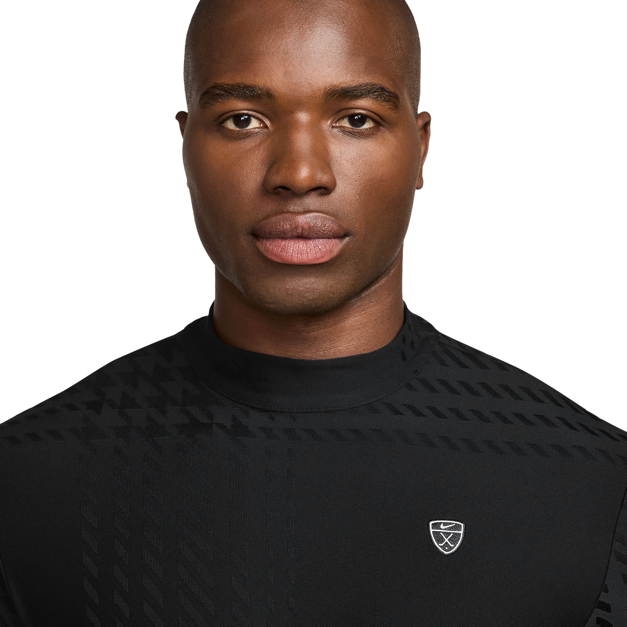Nike Golf Tartan Mock Neck Shirt - Black 010 - II0784-010 - Function18
