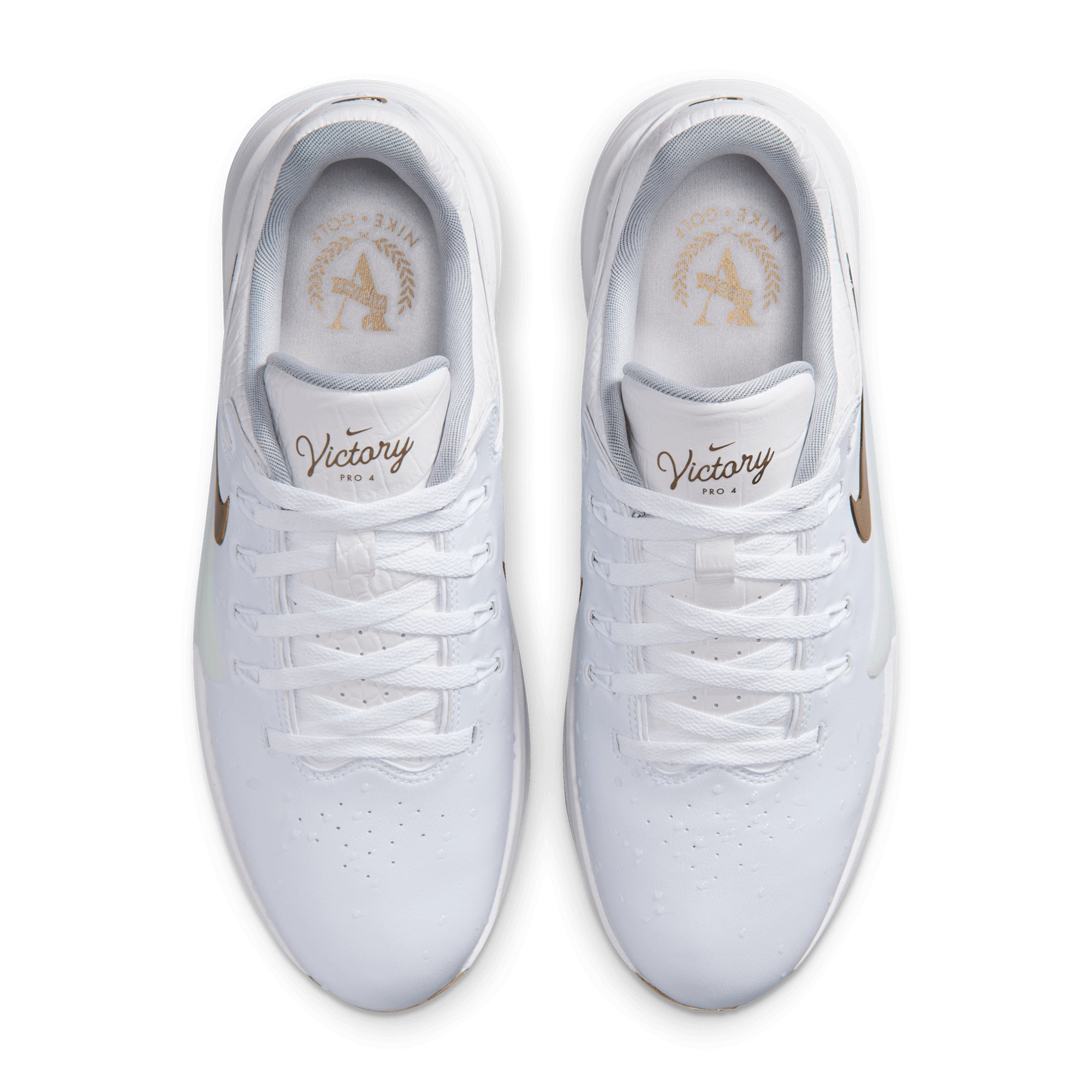 Nike Golf Victory Pro 4 NRG Shoes - White/Metallic Gold 100