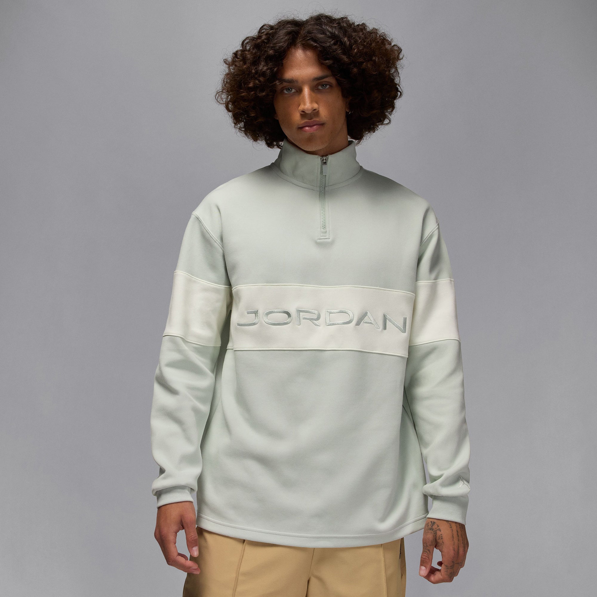 Nike Jordan Golf Half Zip Pullover HF9919 Light Silver/Sail 034