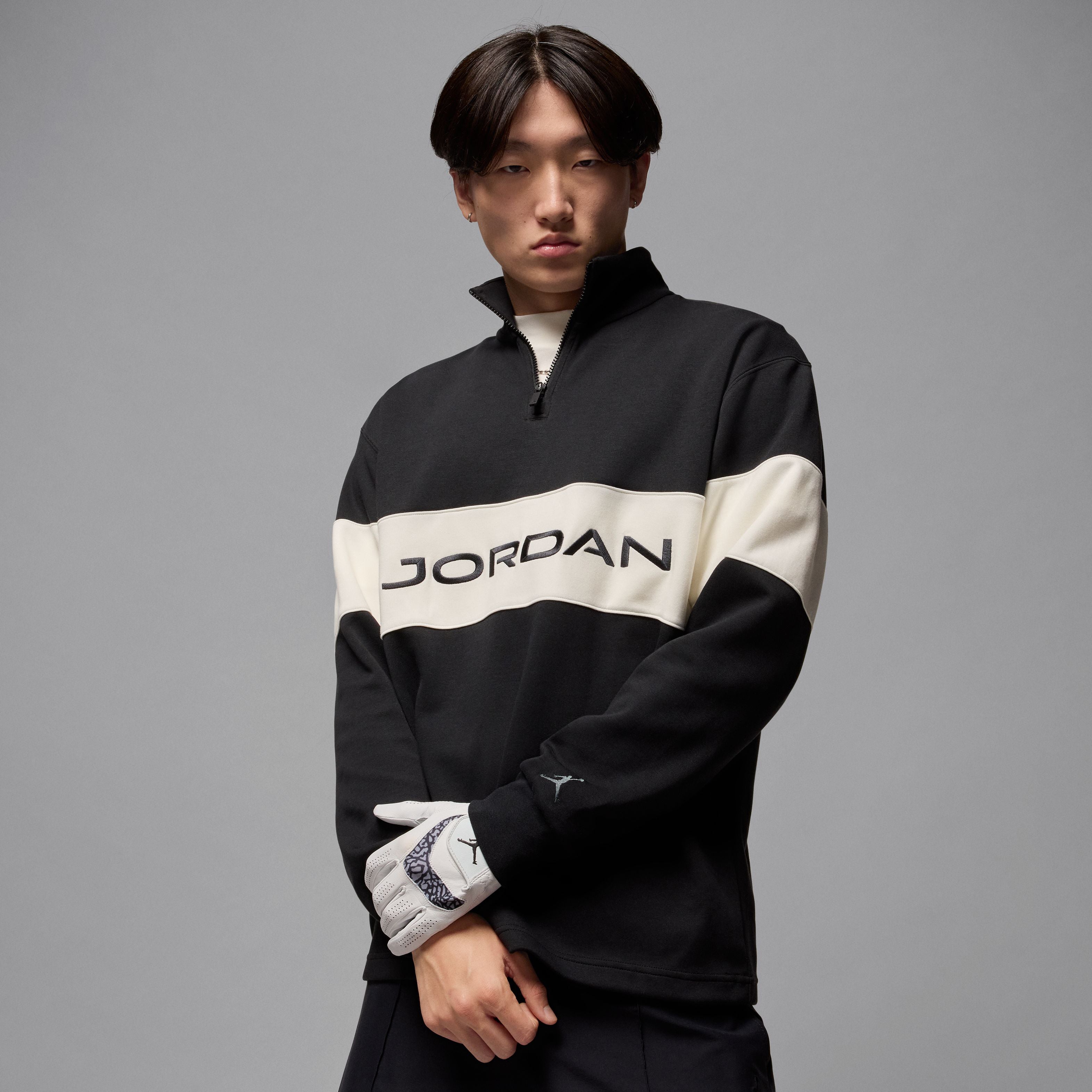 Nike Jordan Golf Half Zip Pullover HF9919 Black/Sail 010