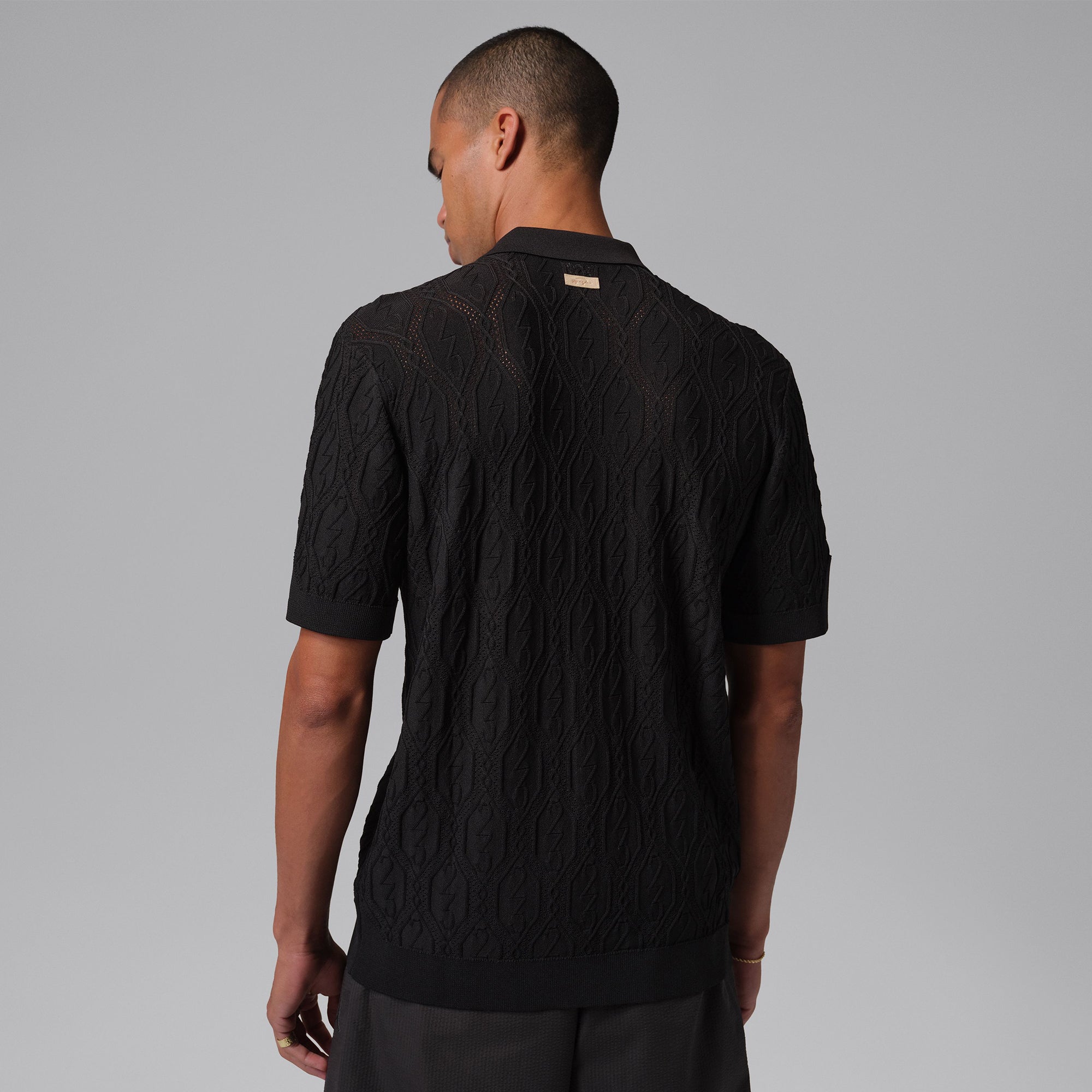 Nike Jordan Signature Knit Button Down Golf Shirt - Black 010