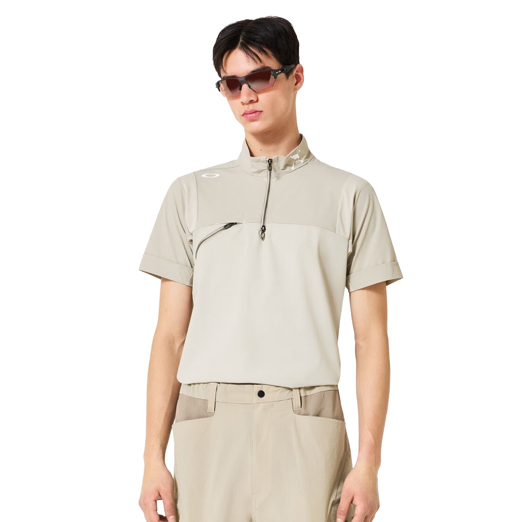 Oakley Golf Skull Cool Stretch Hybrid Mock Shirt - Desert Sand 89C