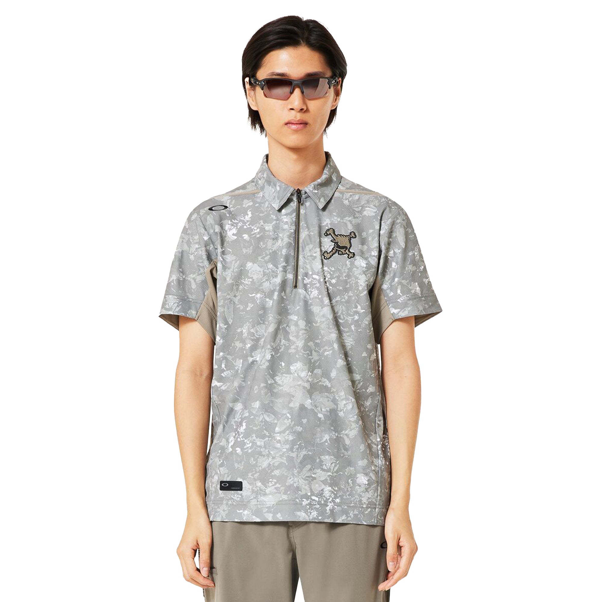 Oakley Golf Skull Geo Foliage Polo Shirt - Brown Print 86E