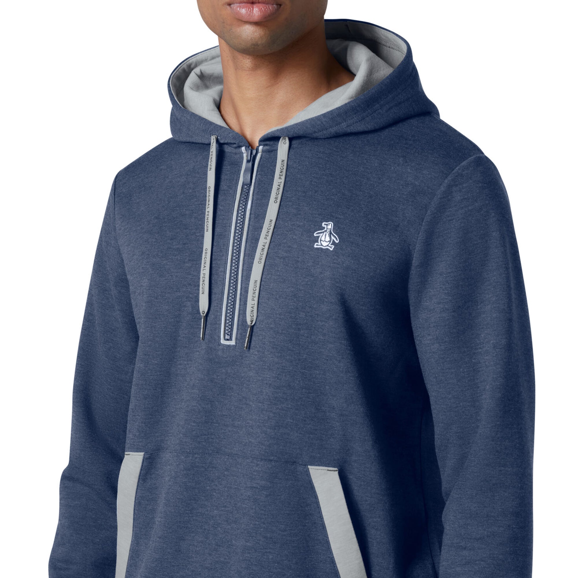 Original Penguin Golf Colour Block 1/4 Hoodie - Black Iris