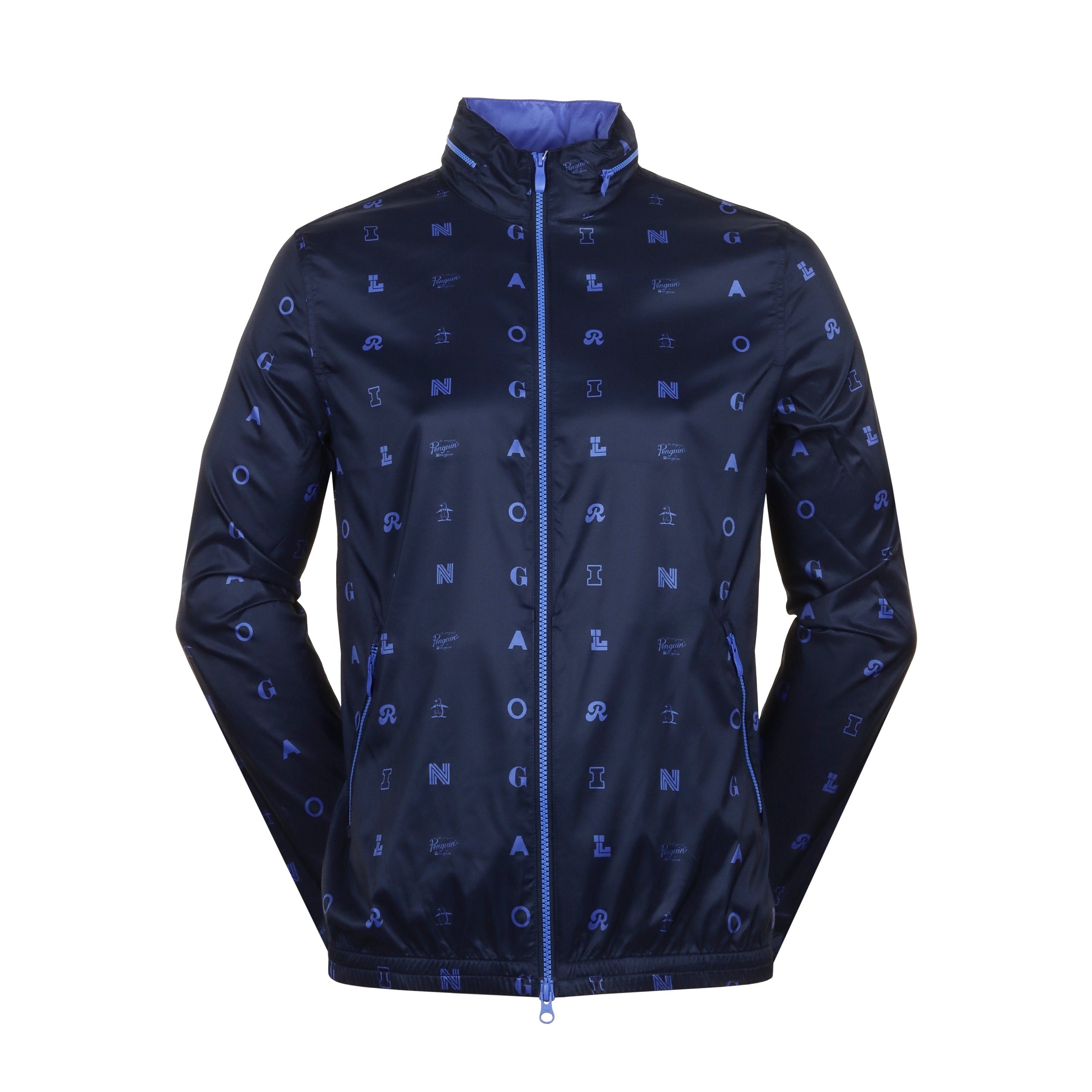 Original Penguin Golf Full Zip Hooded Wind Jacket - Black