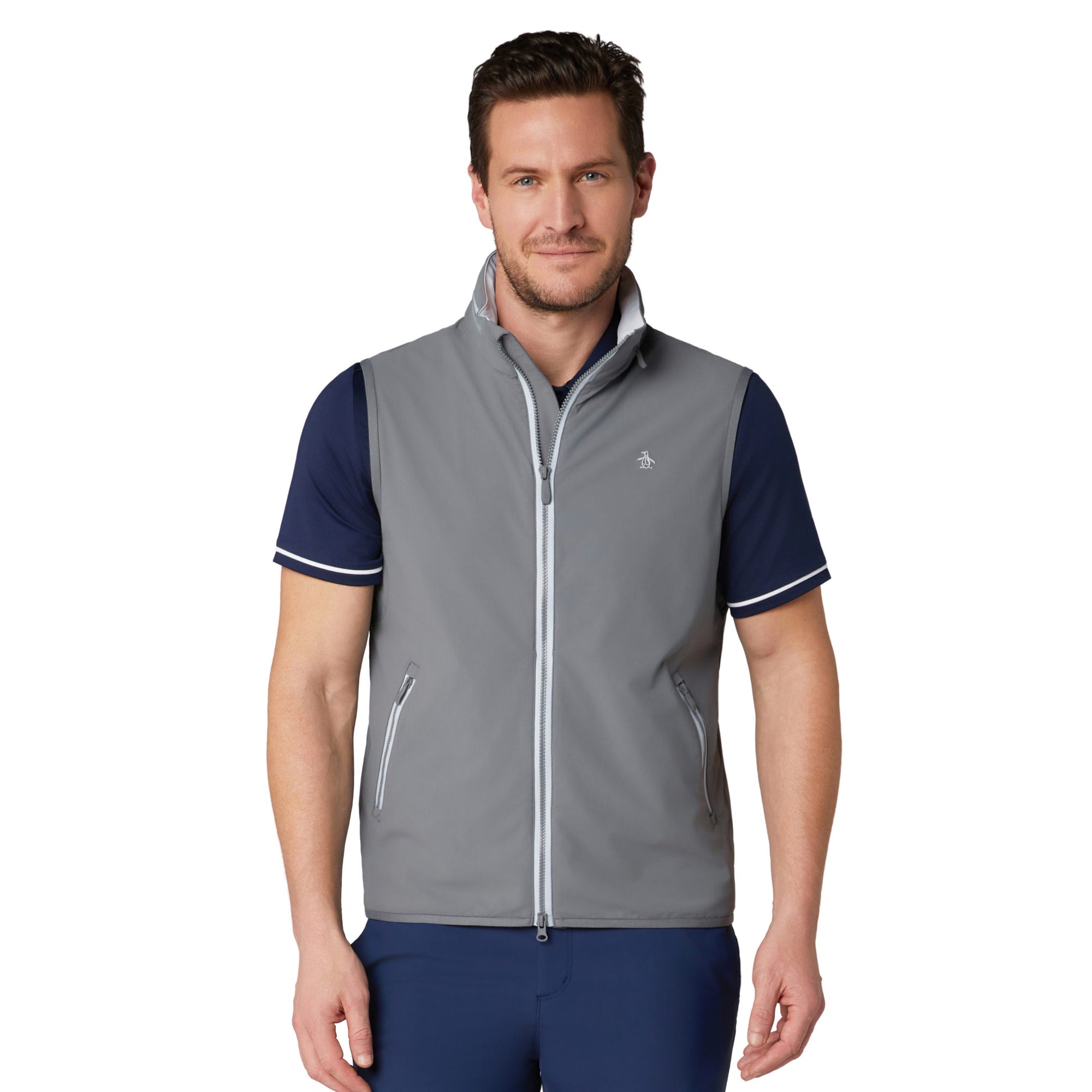 Original Penguin Golf Legacy Full Zip Wind Vest - Quiet Shade 039