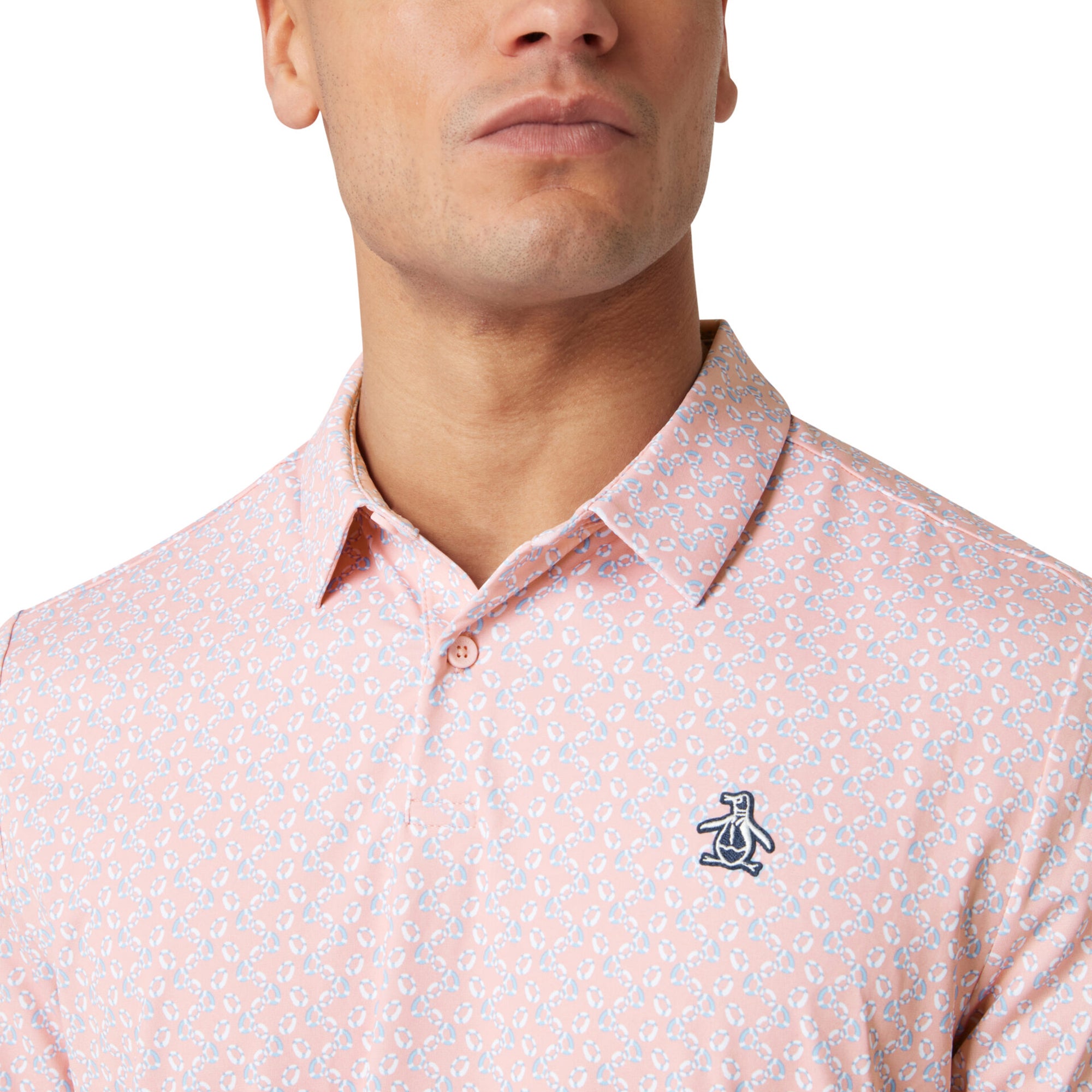 Original Penguin Golf Life Saver Polo Shirt - Charm Pink 689