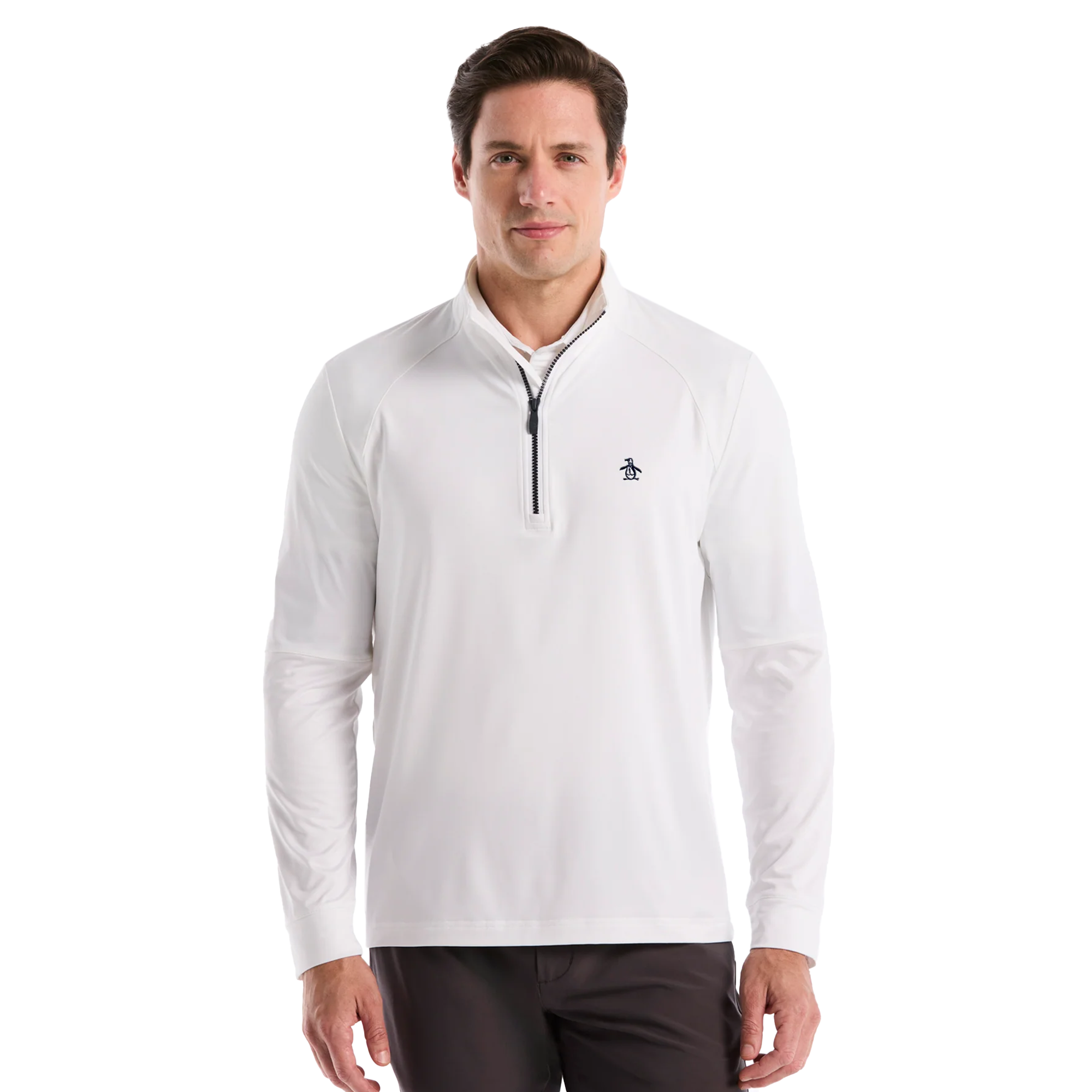 Original Penguin Golf Lightweight Mixed Media 1/4 Zip Pullover