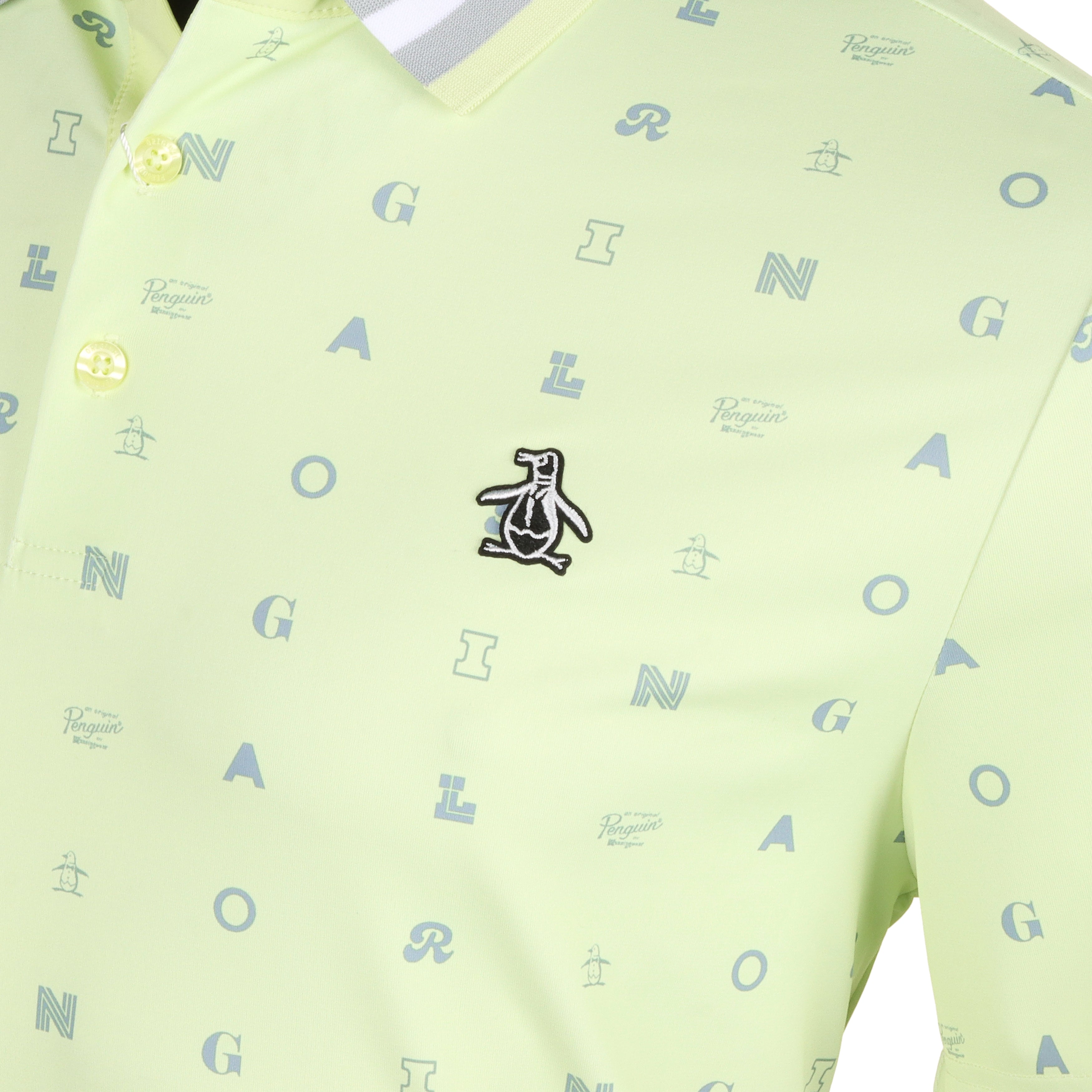 Penguin All Over Pete Golf Polo Shirt - Green Penguin All Over Pete Golf Polo Shirt - Green