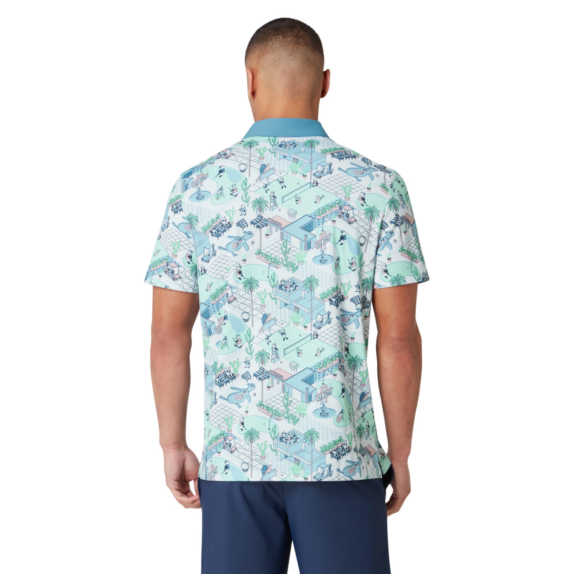 メンズウェア Penguin by Golfickers MOCKNECK SHIRTS Mosytuky Penguin Winter Fun Print Polo Shirts for Men Dry