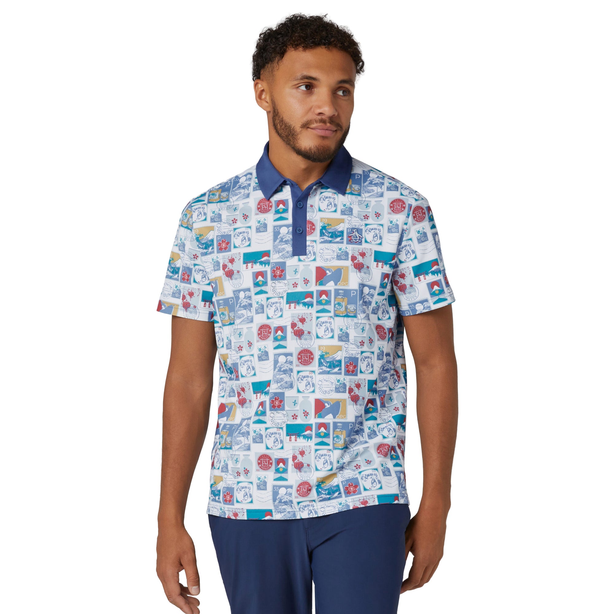 Original Penguin Golf Pete's Stamp Roadmap Polo Shirt - Bright