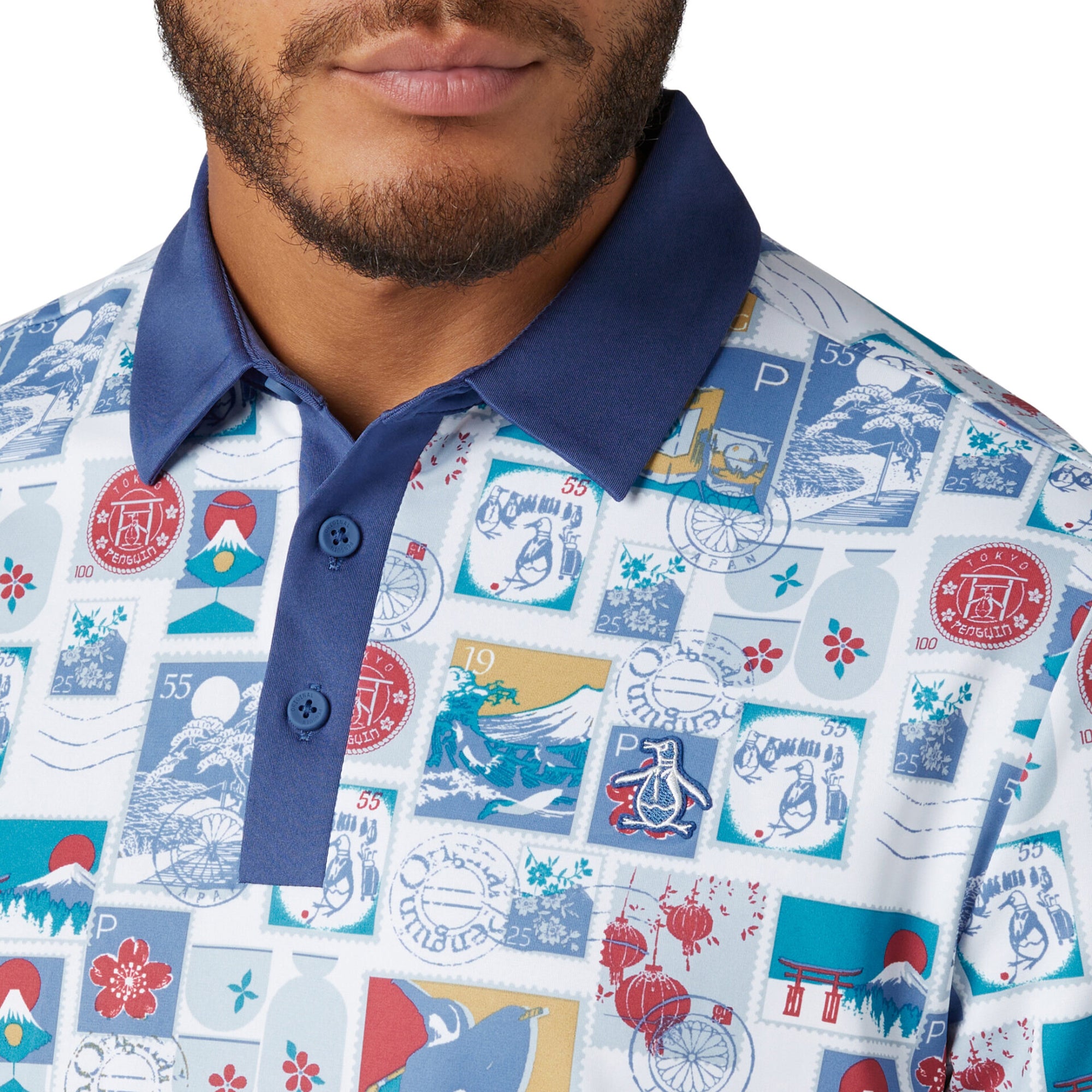 Original Penguin Golf Pete's Stamp Roadmap Polo Shirt Bright