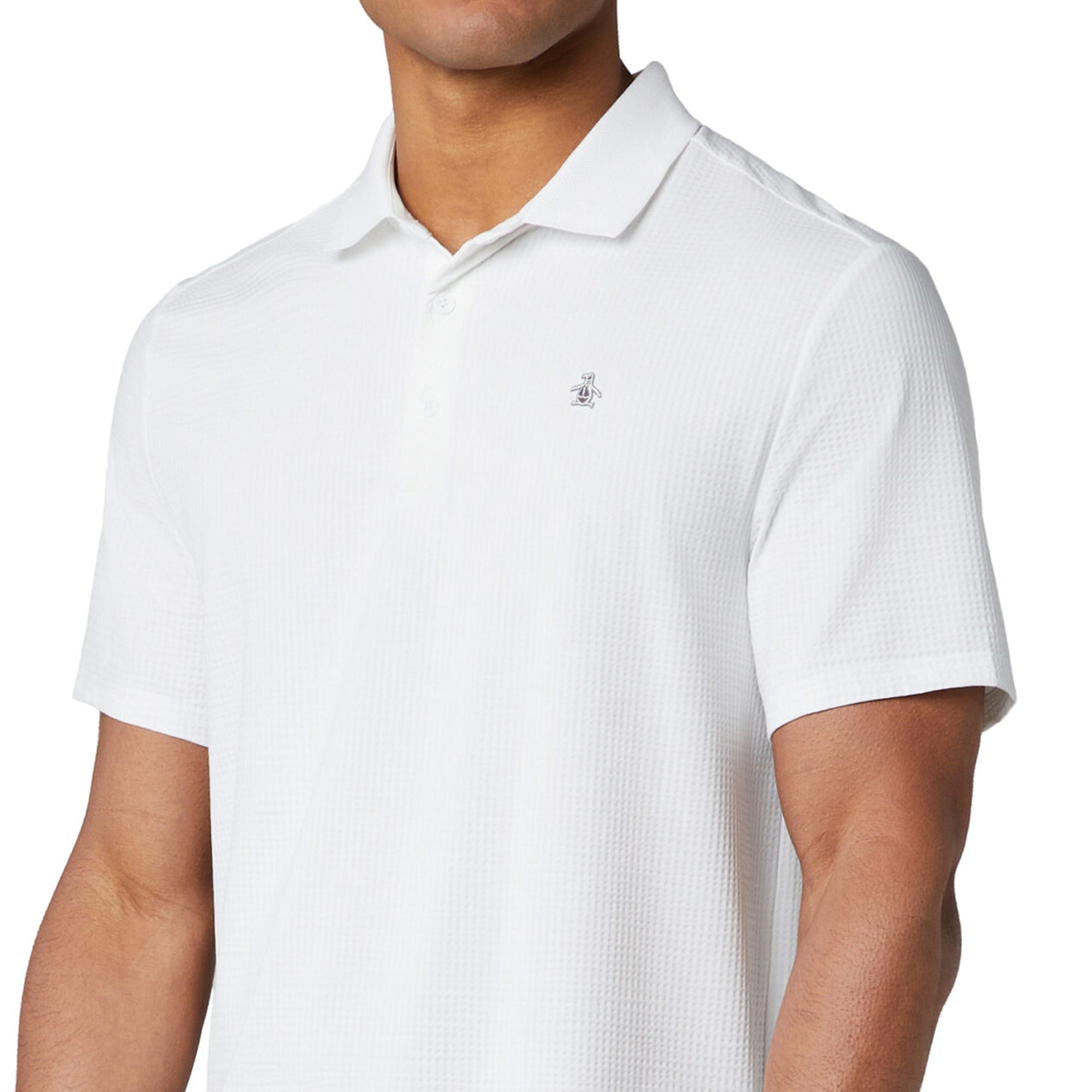 メンズウェア Penguin by Golfickers POLO SHIRTS White Original Penguin Golf The Seersucker Drivers Polo Shirt - Bright
