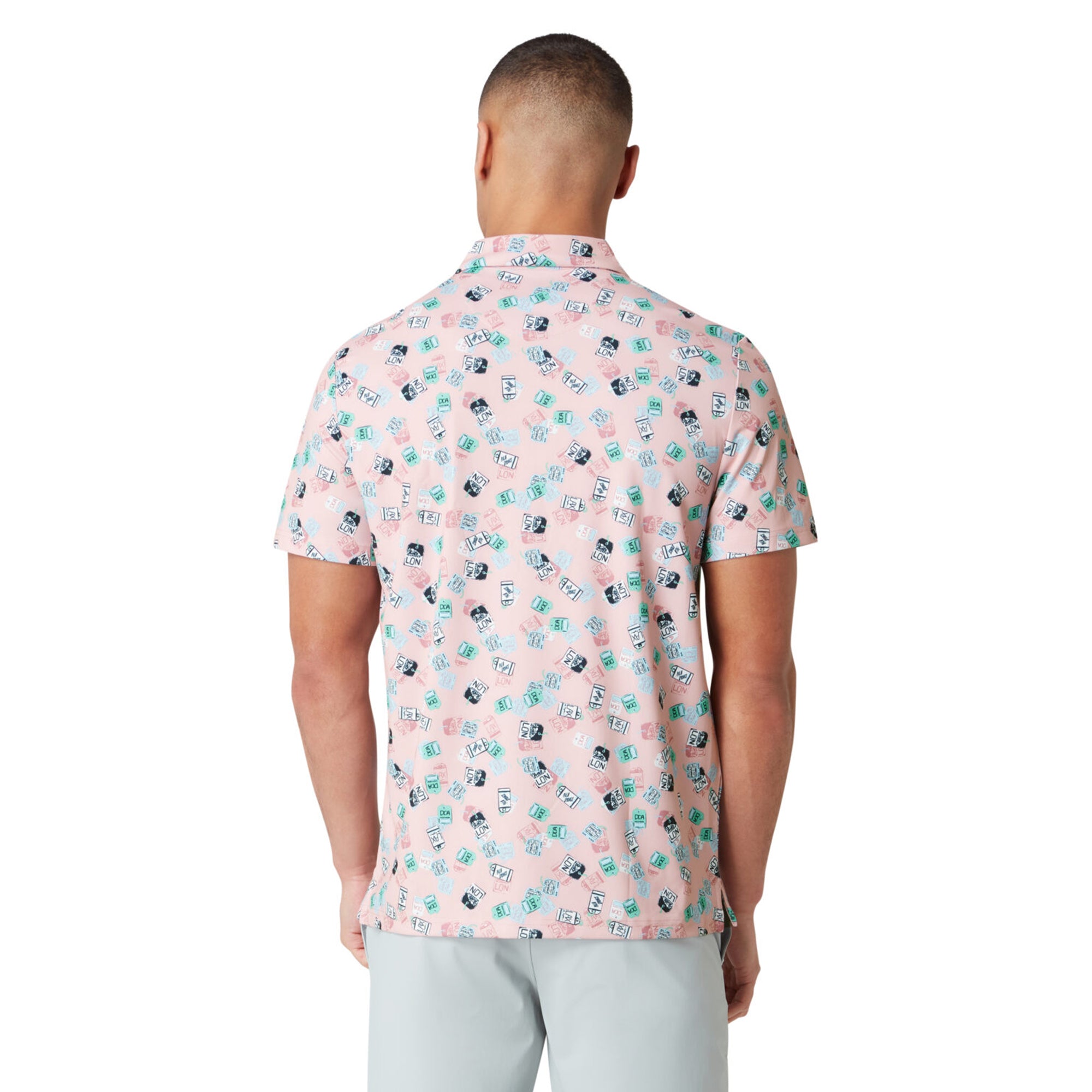 Original Penguin Golf Travel Tag Polo Shirt - Charm Pink 689