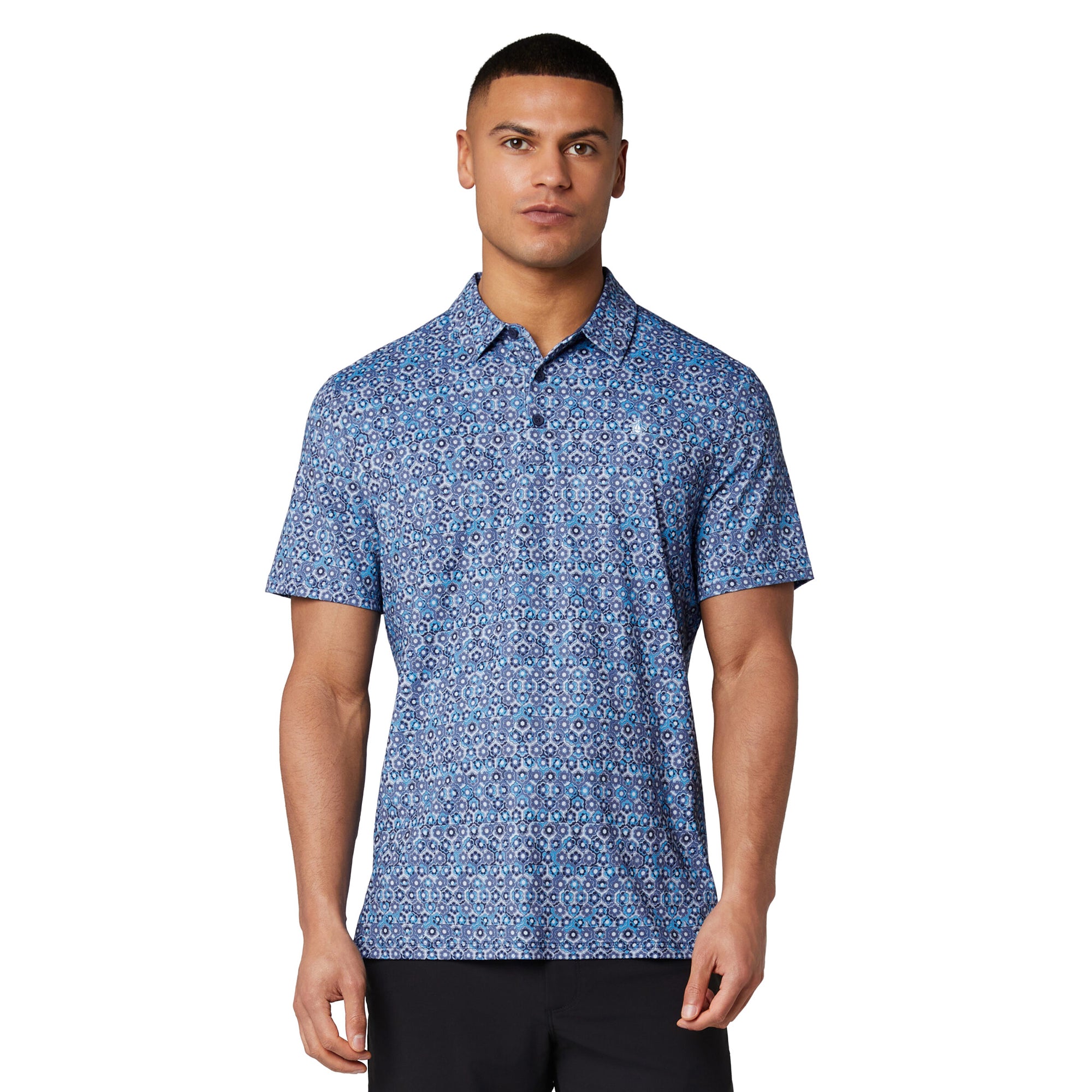 penguin dress shirt Original Penguin Heritage Framed Floral Polo Shirt - Black Iris 417 -  OGKSG030-417