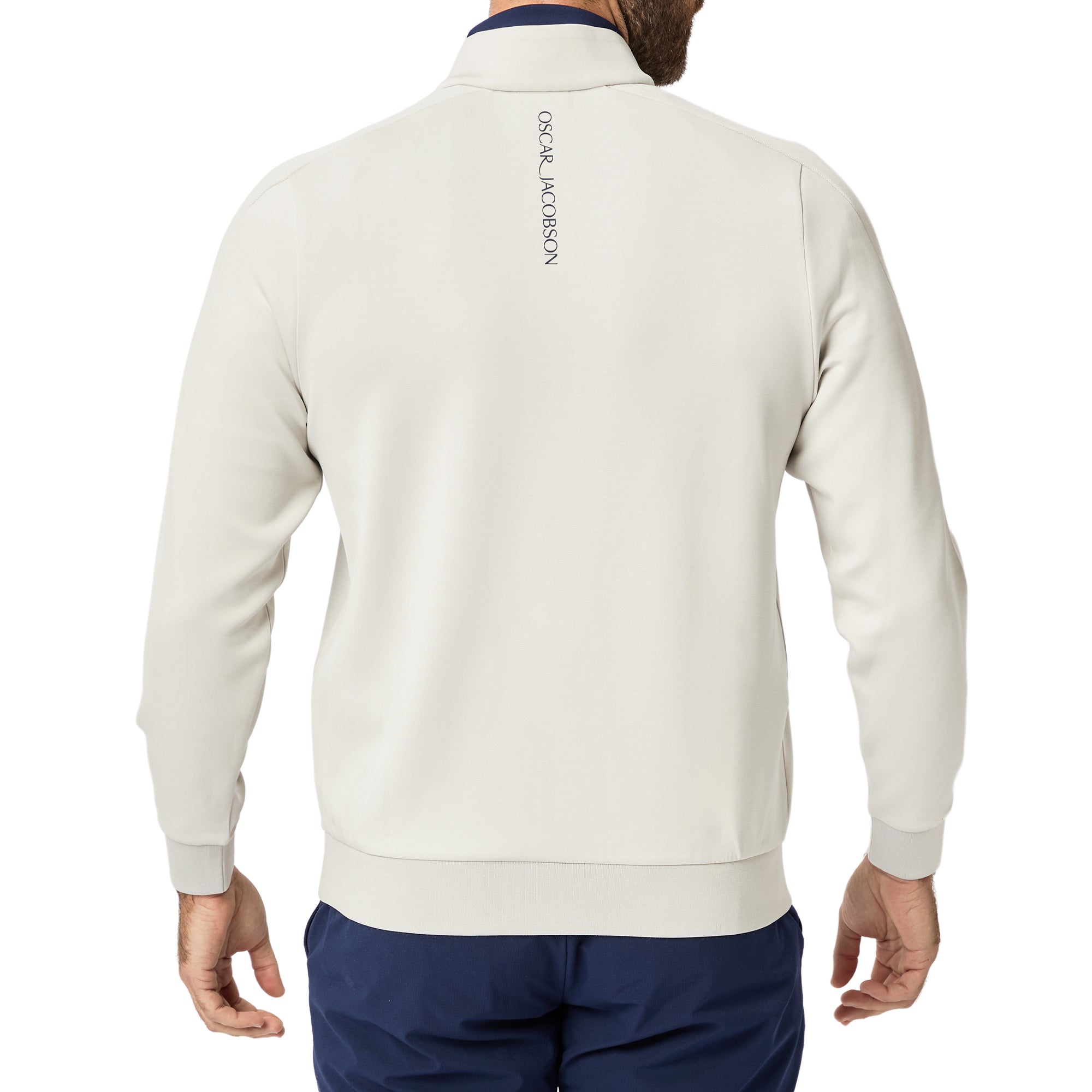 Oscar Jacobson Drew 1/4 Zip Pullover - Aluminium - OJTOP0339