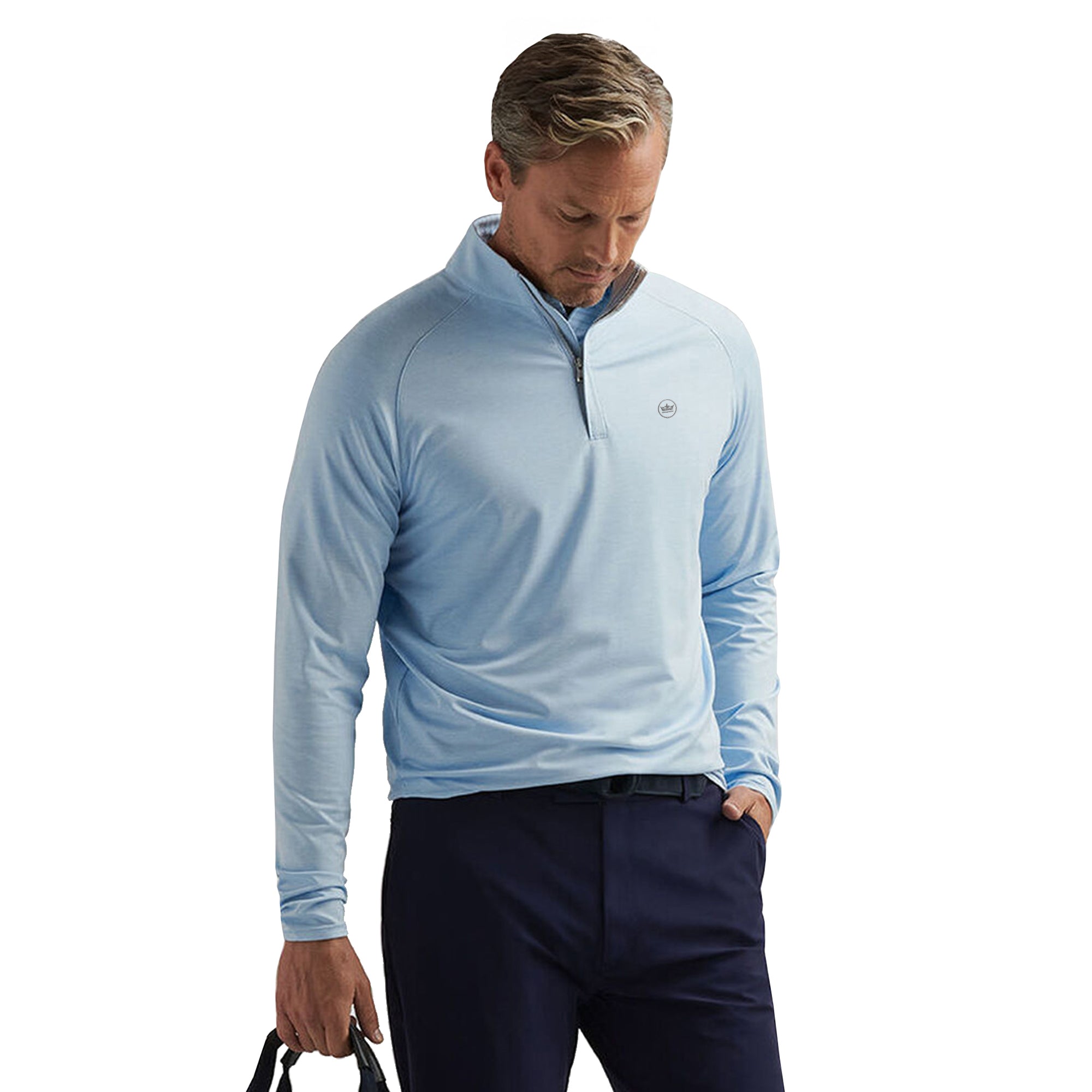Peter Millar Stealth Performance 1/4 Zip - Blue Frost - ME0XK60