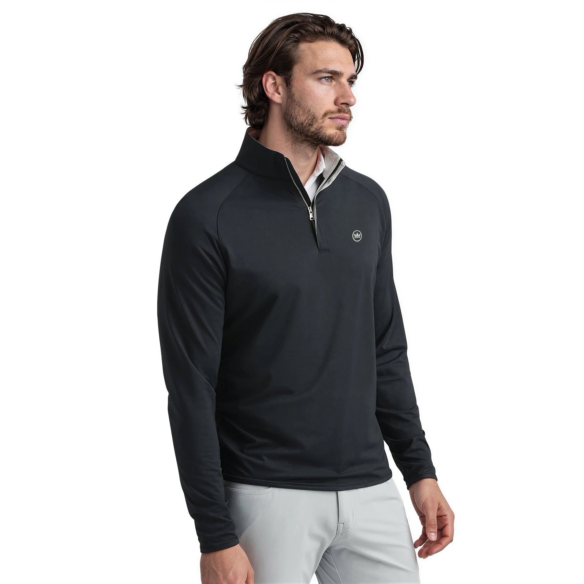 Peter Millar Stealth Performance 1/4 Zip - Black - ME0XK60-BLK