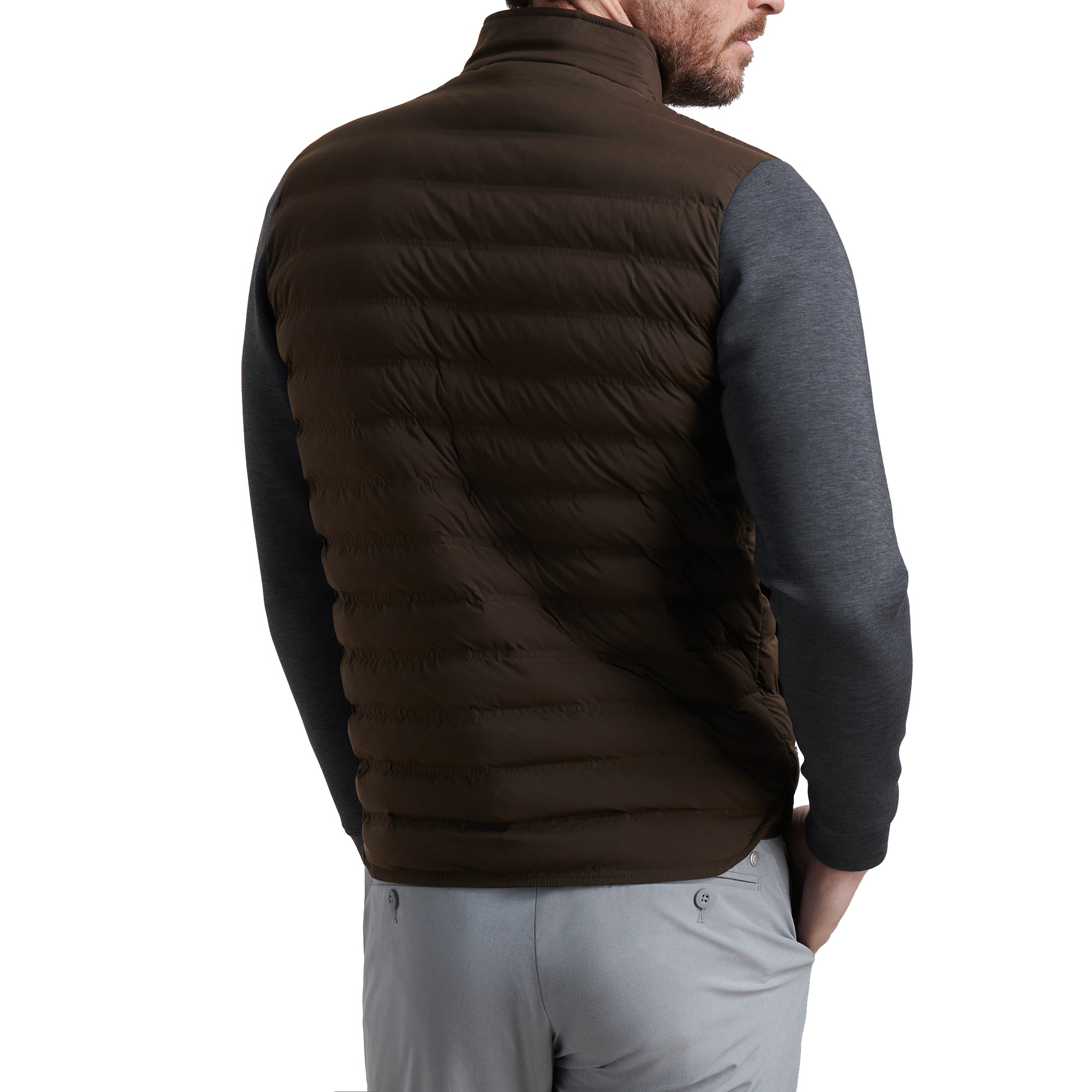 Peter Millar Winsome Hybrid Cardigan - Antique Walnut - MF25XZ17 