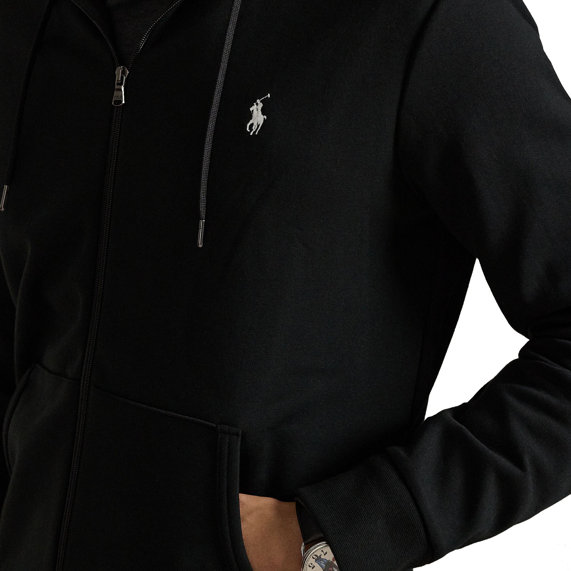 Polo Ralph Lauren Double Knit Full Zip Hoodie - Black 001