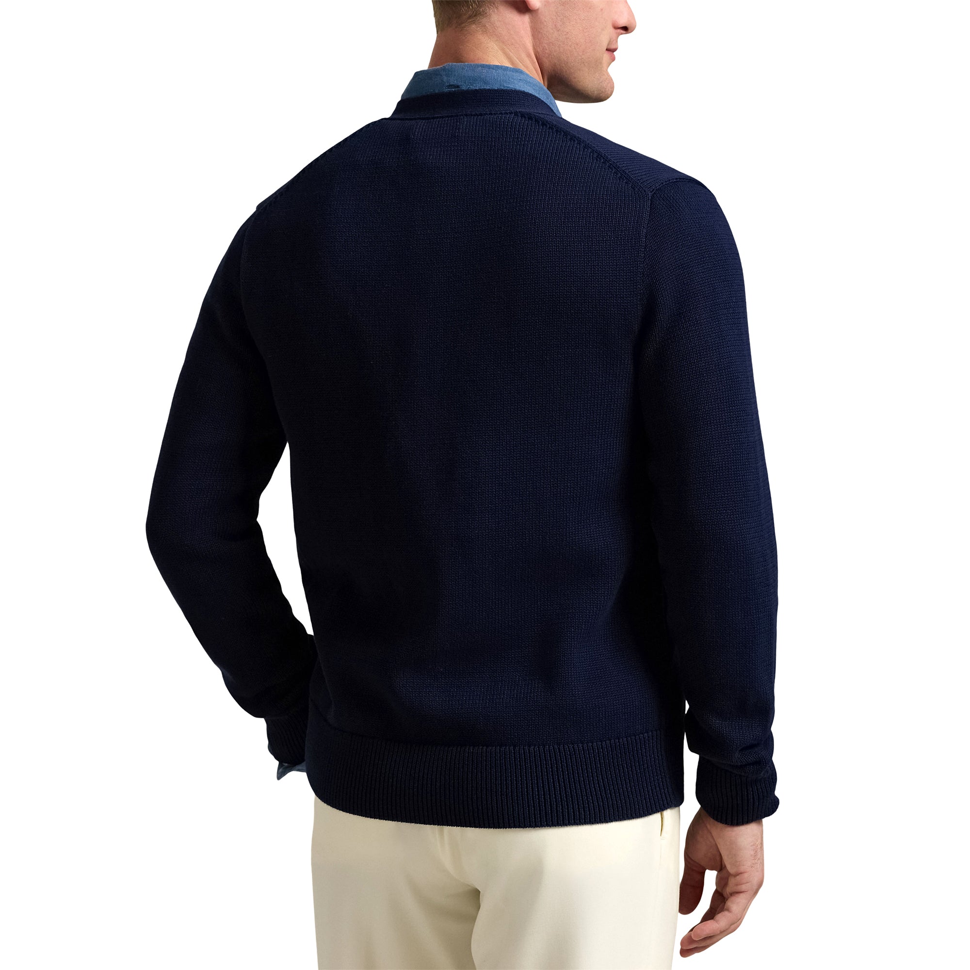 Polo Ralph Lauren ネイビー Vネック ケーブルニット XS