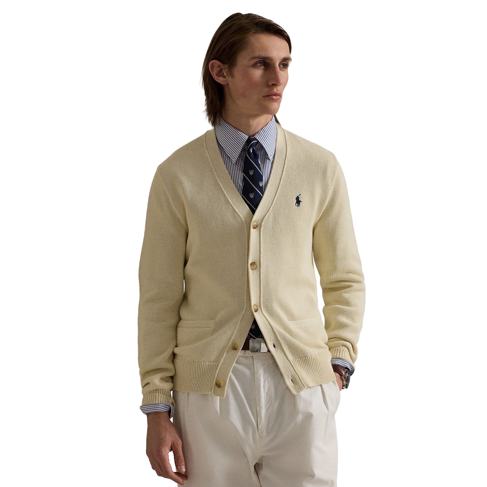 Polo Ralph Lauren V-Neck Cardigan - Andover Cream 003 - 710961170