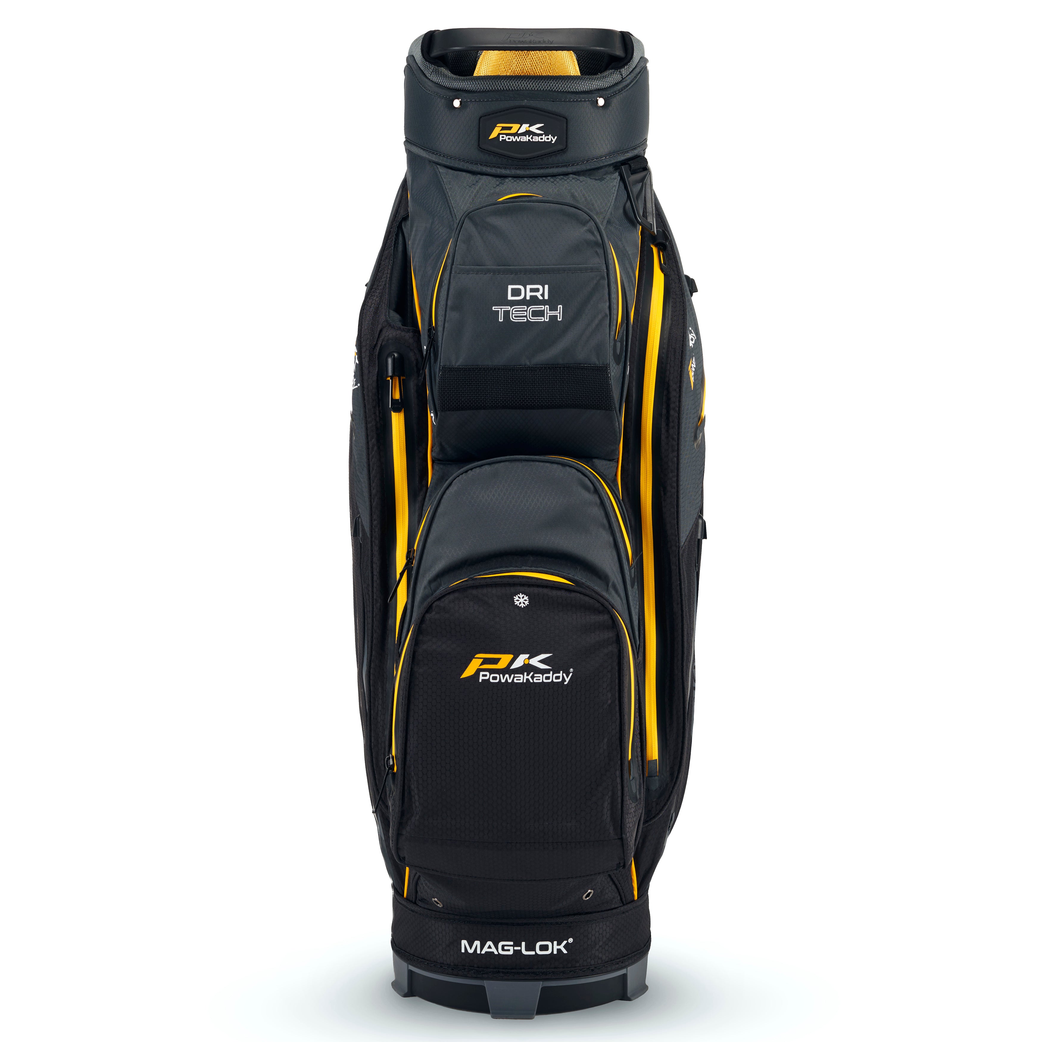 Powakaddy 2024 Dri-Tech Golf Cart Bag - Black/Gunmetal/Yellow