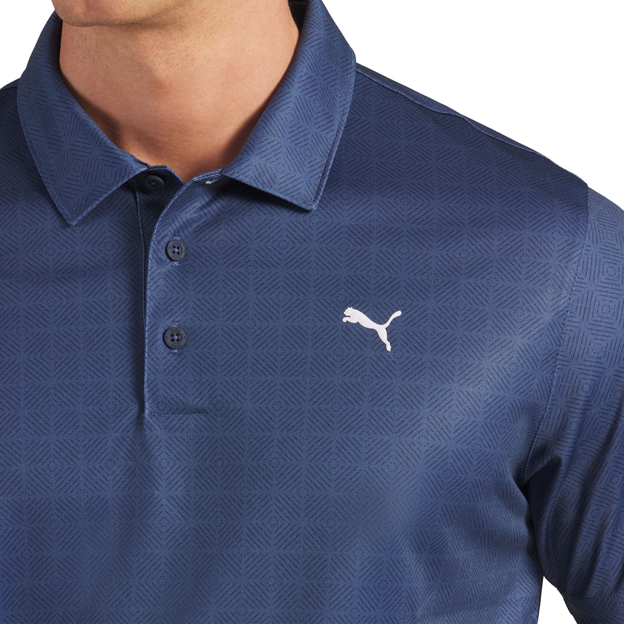 Puma Golf Pure 2.0 Geo Diamond Polo Shirt - Dark Indigo 02