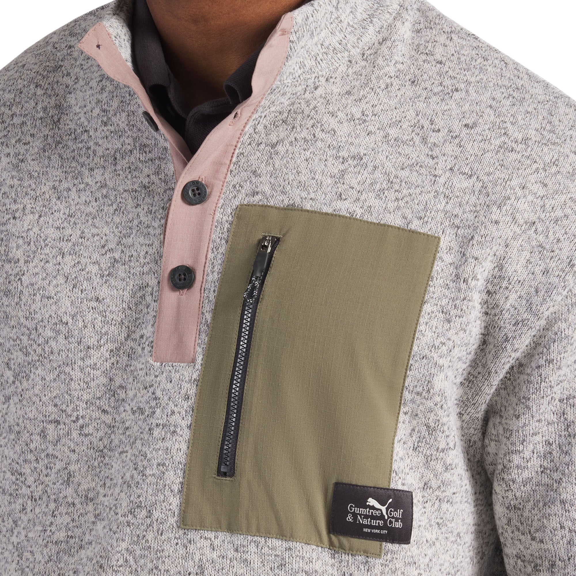 Puma Golf x GGNC 1/4 Zip - Warm White Heather 01 - 635622-01