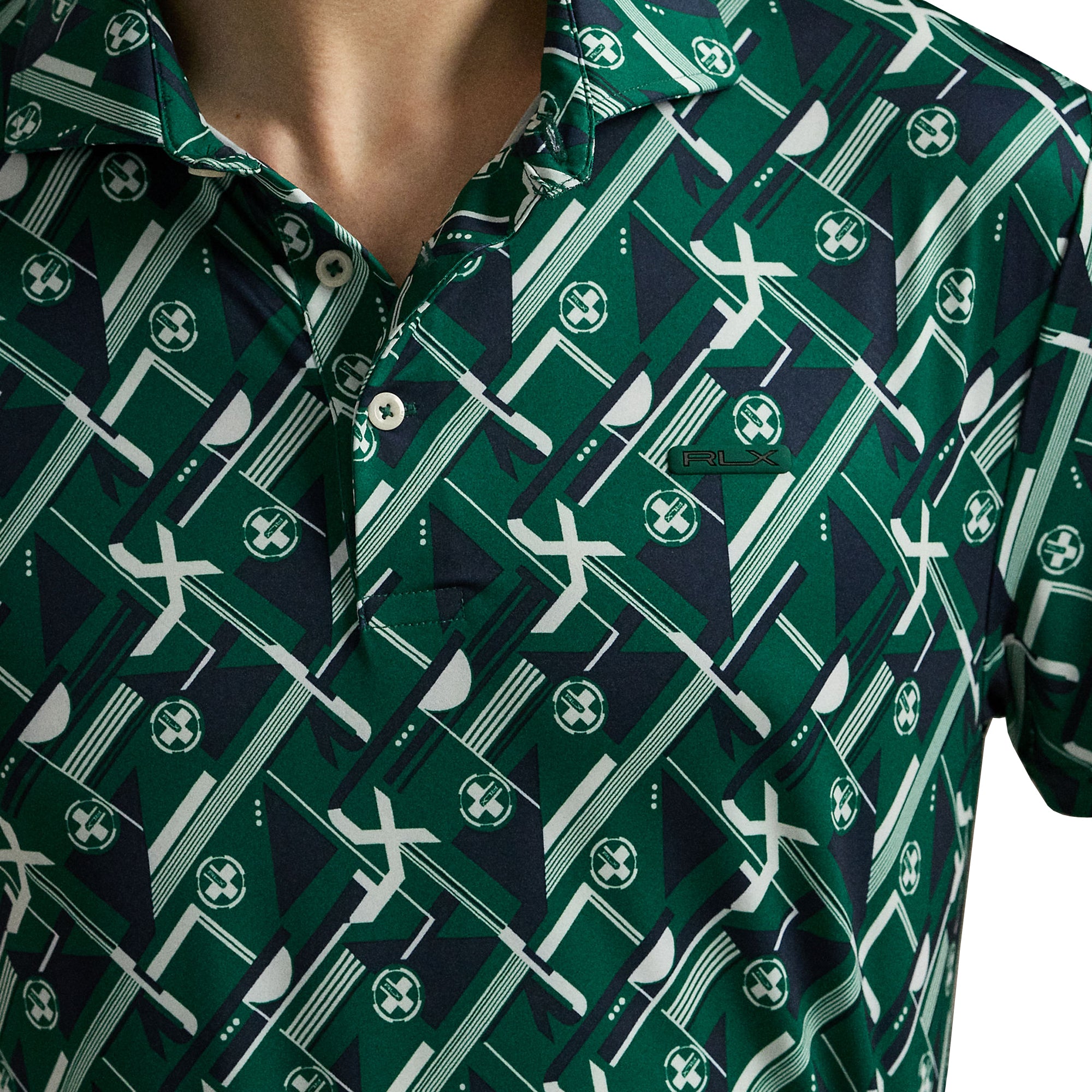 RLX Ralph Lauren Action Print Golf Polo Shirt - Kelly Green 001