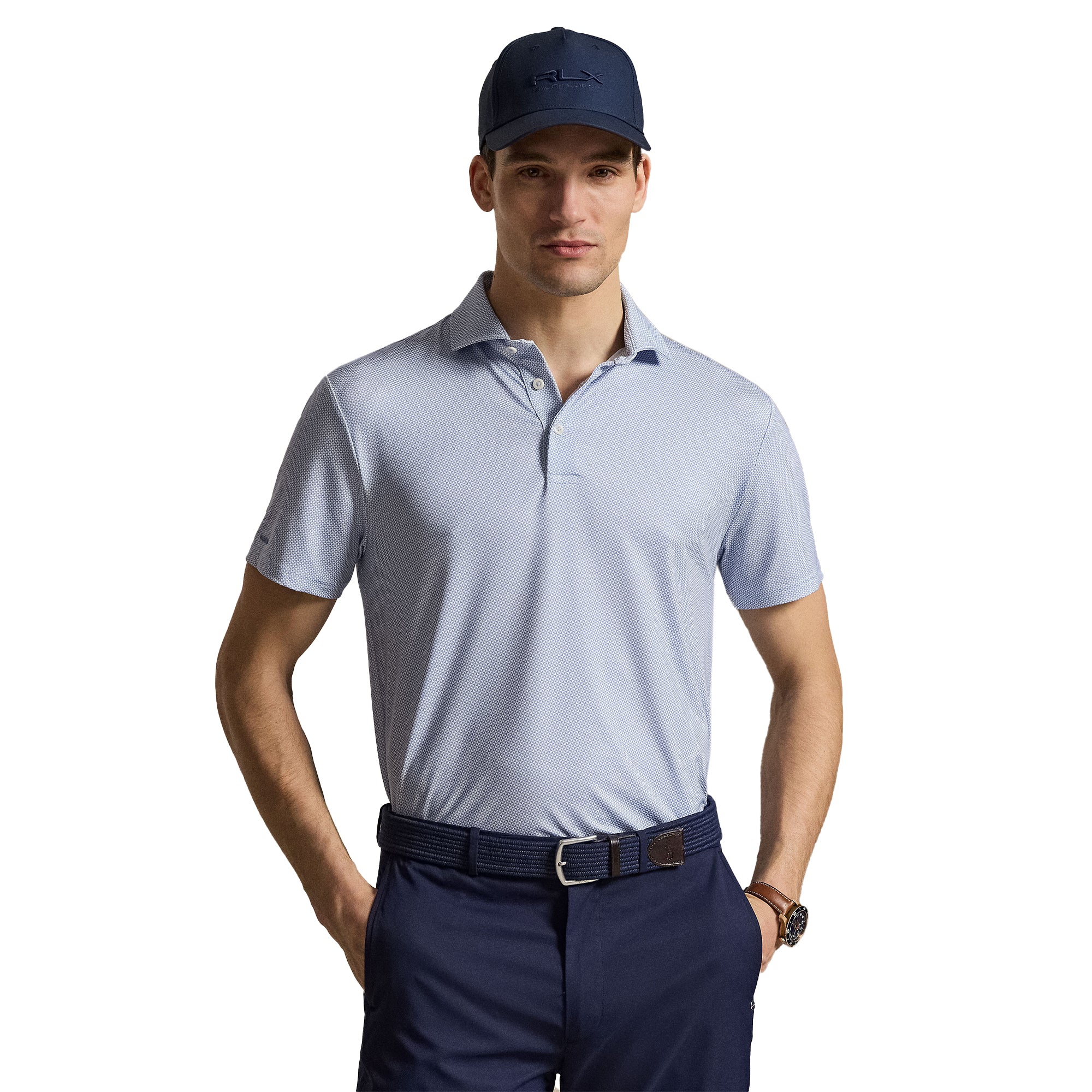 RLX Ralph Lauren Beekman Deco Polo Shirt- Fall Blue 002