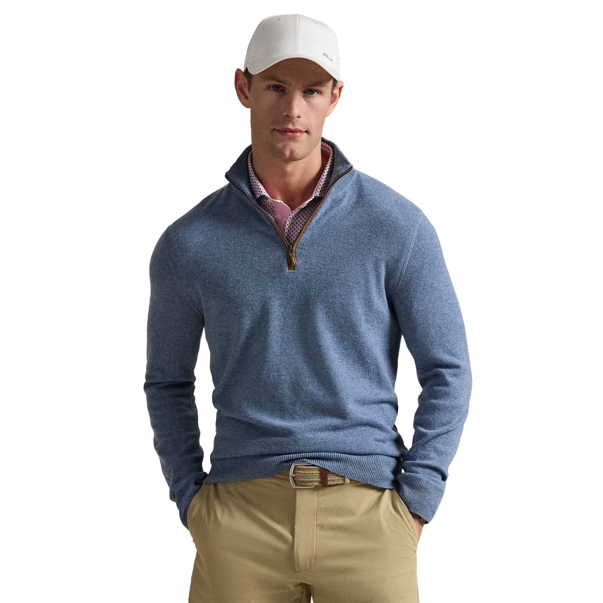 RLX Ralph Lauren Cashmere 1/4 Zip - Mystic Blue Heather 008