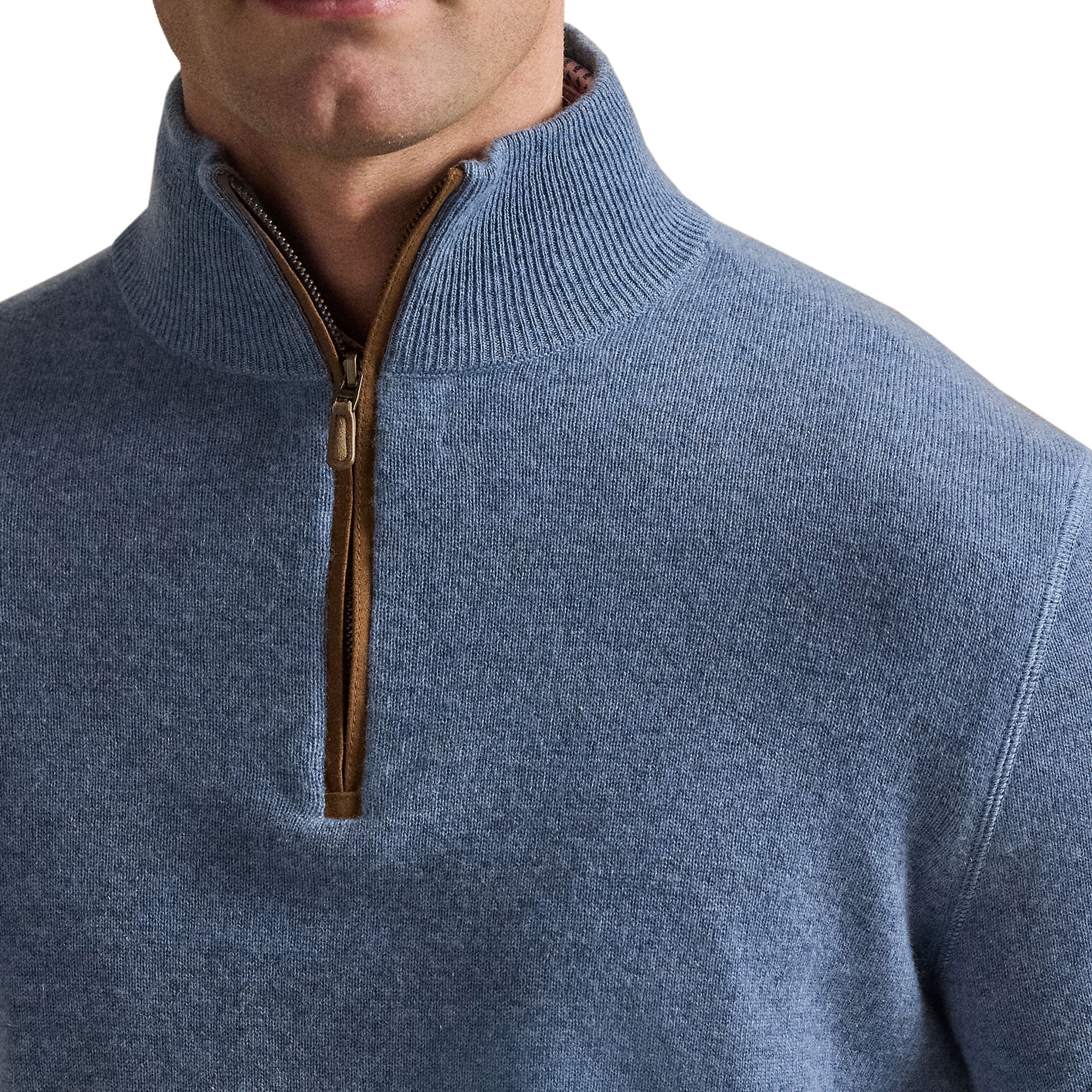 RLX Ralph Lauren Cashmere 1/4 Zip - Mystic Blue Heather 008