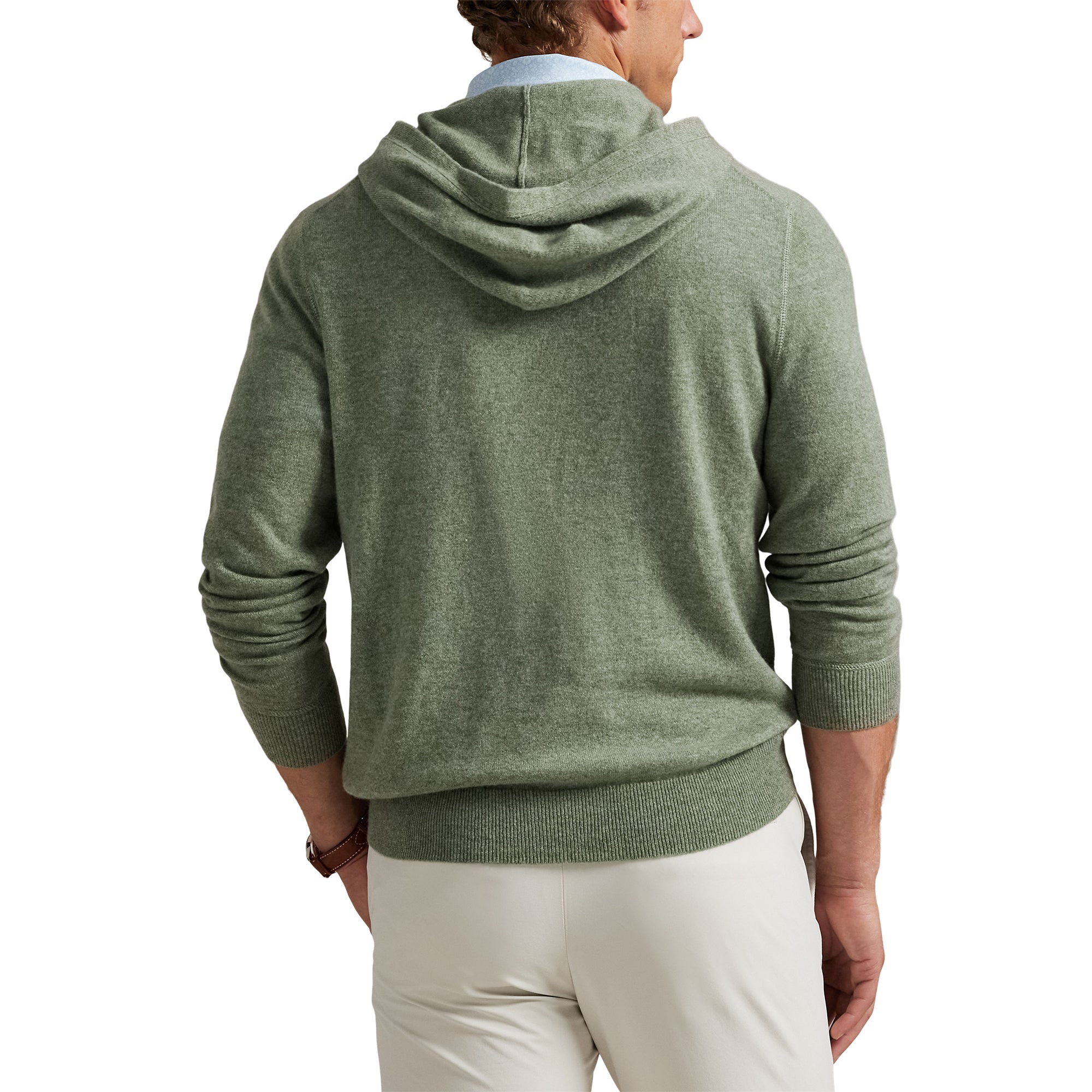 RLX Ralph Lauren Cashmere Hoodie Fern Green Heather 005