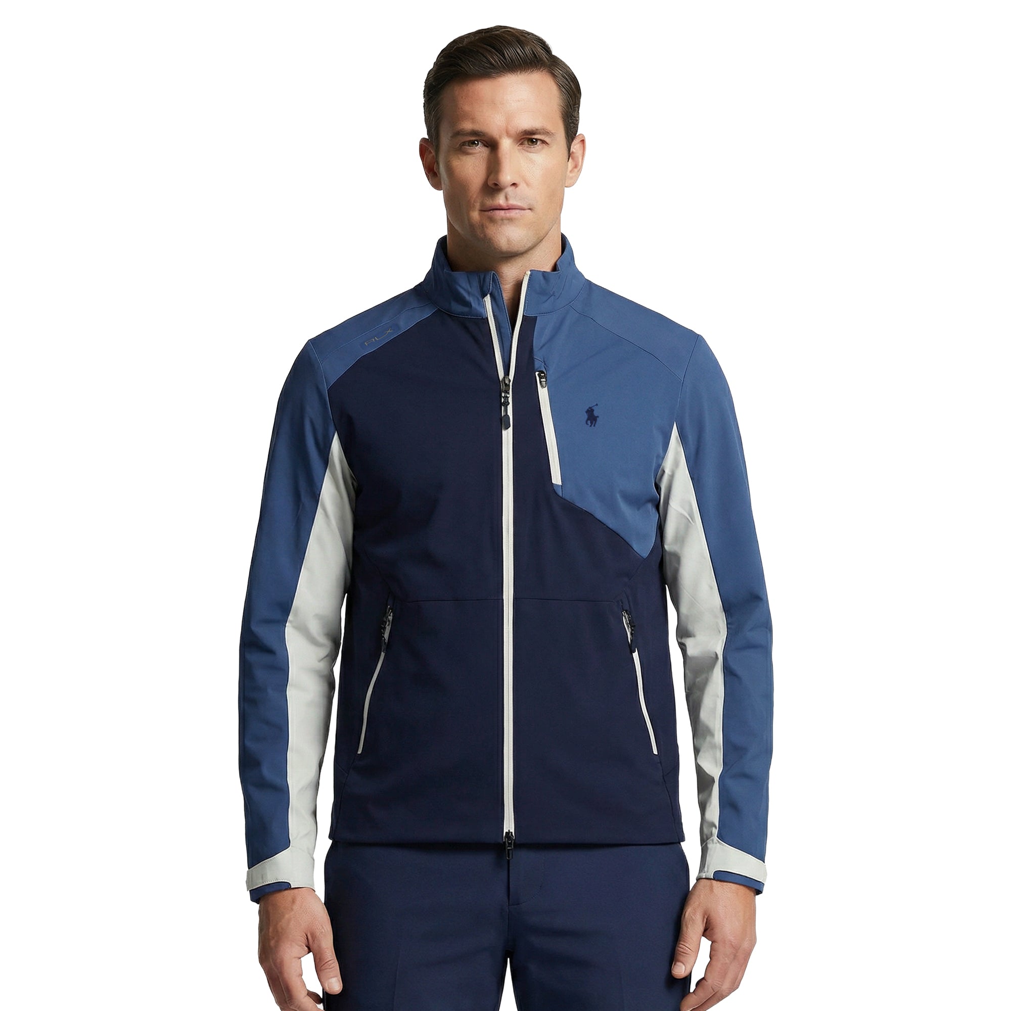 RLX Ralph Lauren Colour Block Packable Golf Jacket - Refined Navy