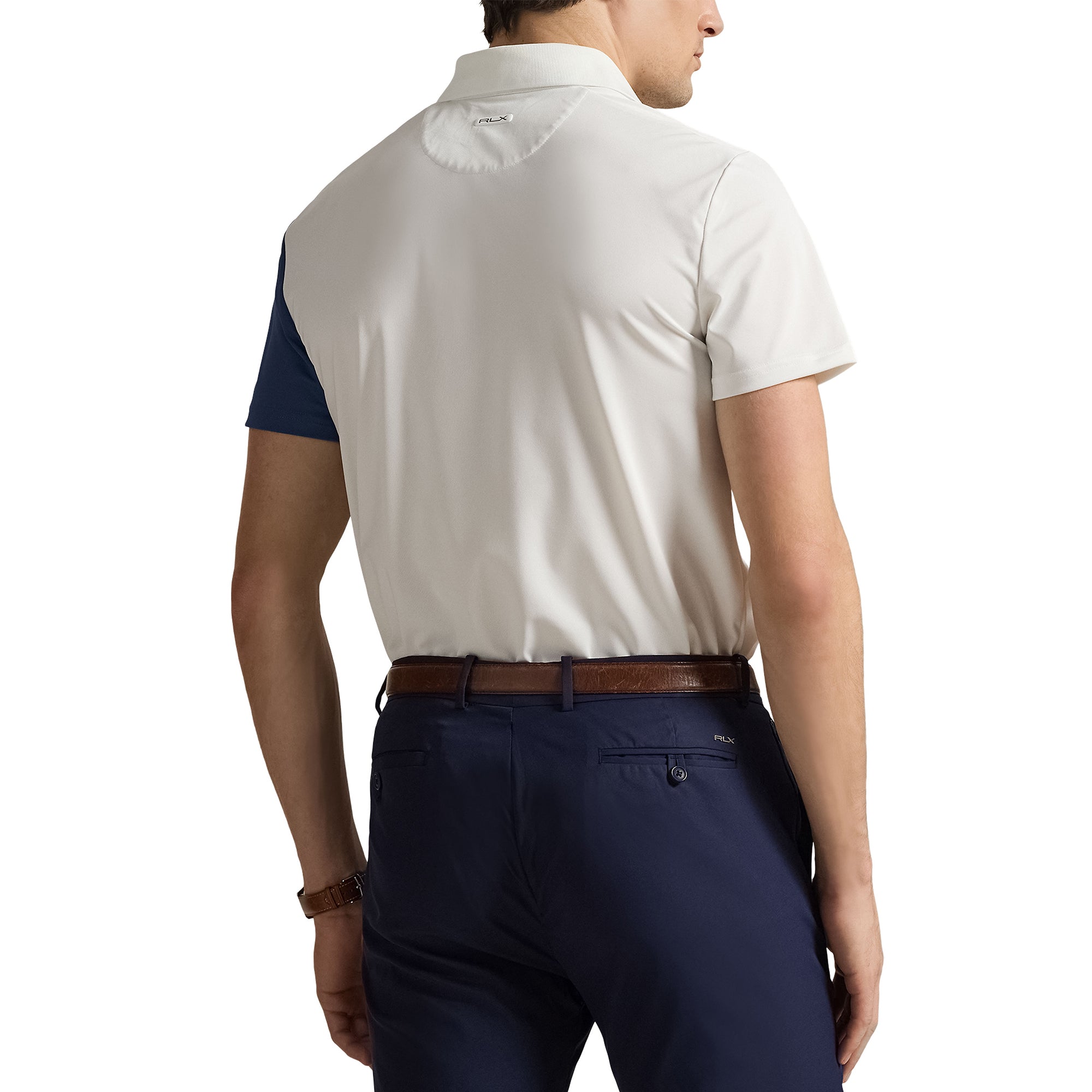 RLX Ralph Lauren Colour Block Performance Polo Shirt - Ceramic