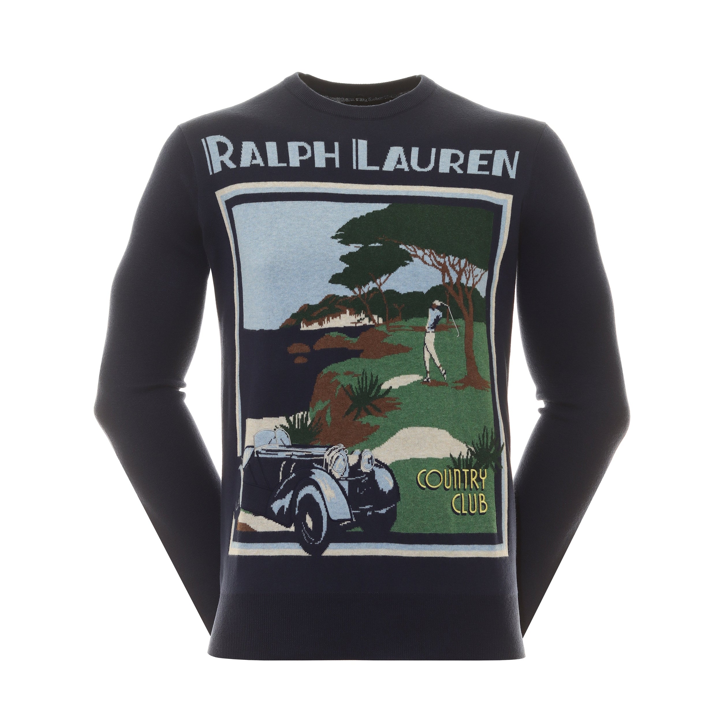RLX Ralph Lauren Country Club Crew Sweater 785915869 Refined Navy 001 Function18 Restrictedgs