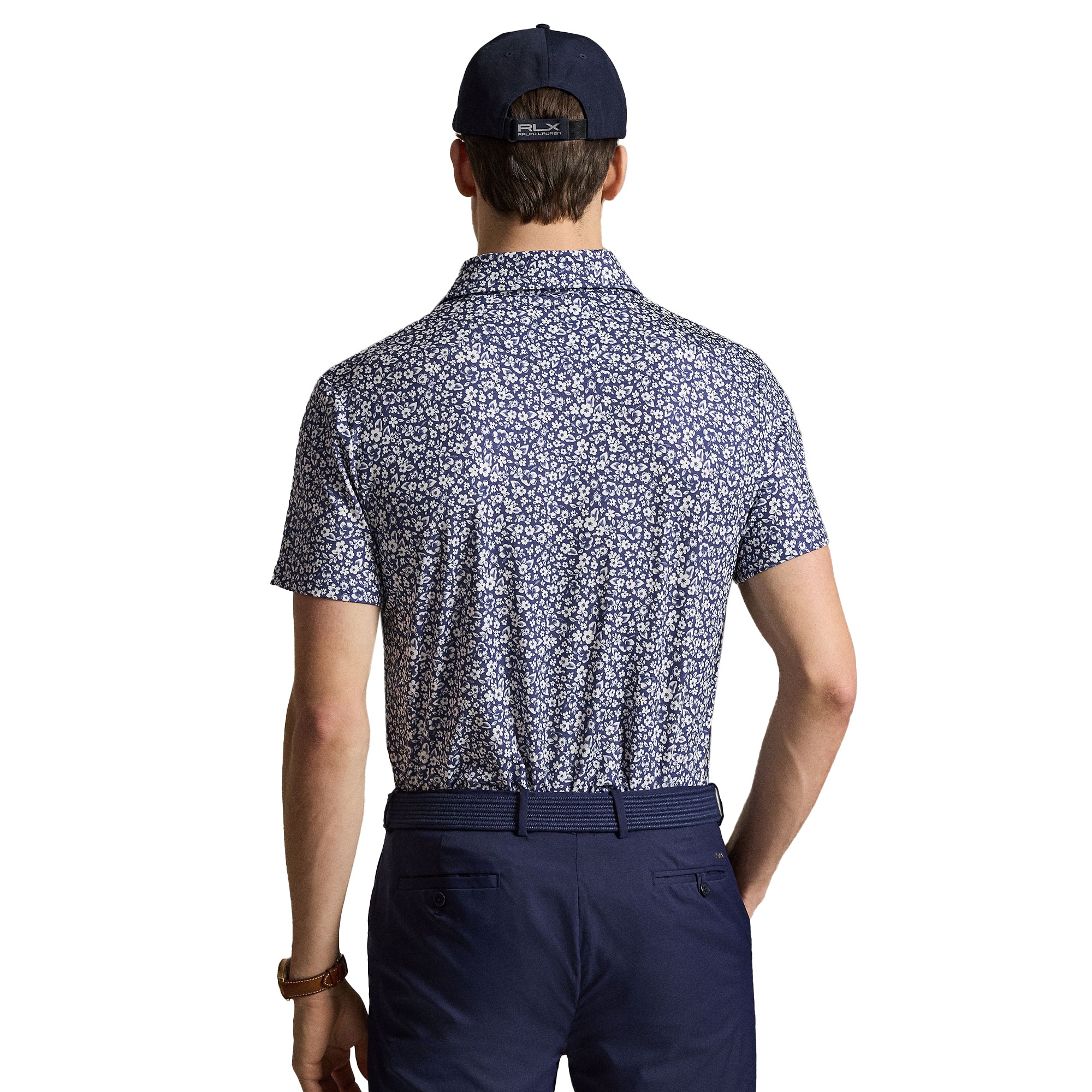RLX Ralph Lauren Ditsy Hibiscus Golf Polo Shirt - Refined Navy 001