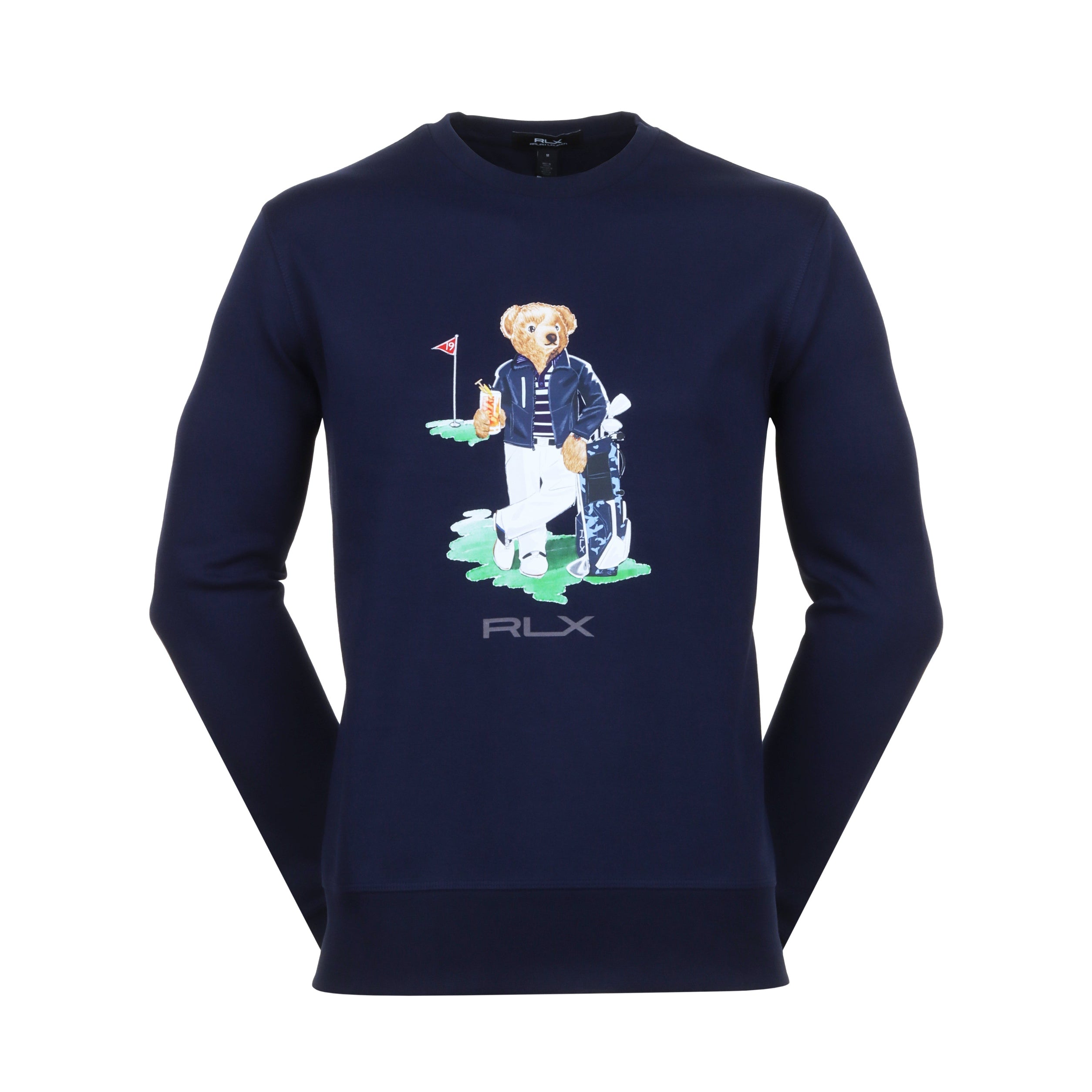 RLX Ralph Lauren Double Knit Bear Crew Neck - Refined Navy